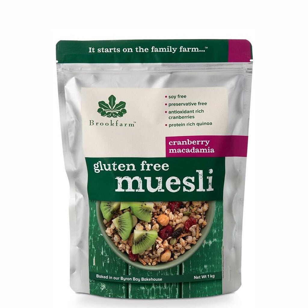 Brookfarm Gluten Free Macadamia Muesli with Cranberry - Healthy Breakfast Cereal for Weight Loss & Energy Boost - Perfect for Smoothie Bowls, Yogurt Toppings & On-the-Go Snacks