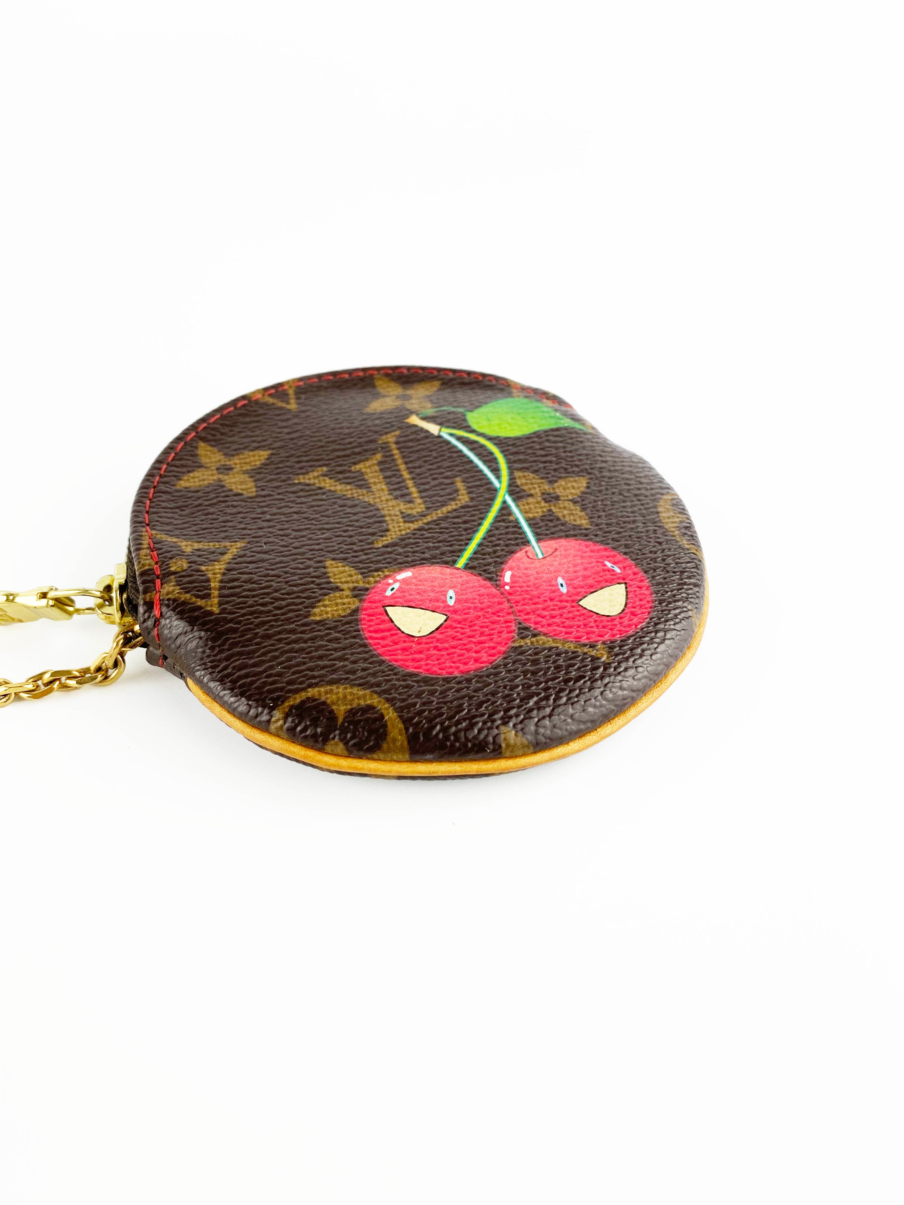 Authentic Louis Vuitton x Takashi Murakami Cherry Blossom Coin Purse - Limited Edition Designer Wallet for Women - Perfect for Travel, Parties & Everyday Luxury Accessories