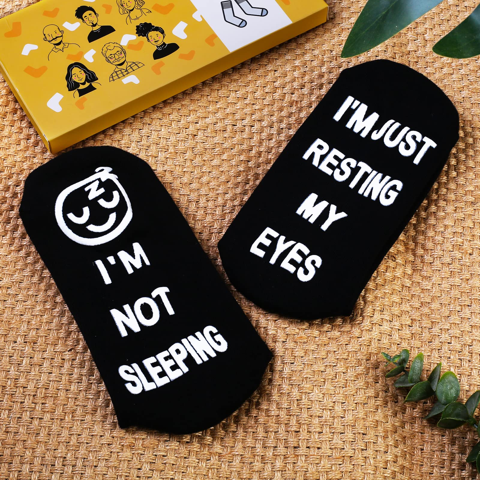 Funny Socks for Men - Christmas & Birthday Gifts for Dad, Grandpa, Husband - 'I'm Not Sleeping Just Resting My Eyes' Novelty Socks - Perfect for Relaxing at Home, Office Gifts & Stocking Stuffers