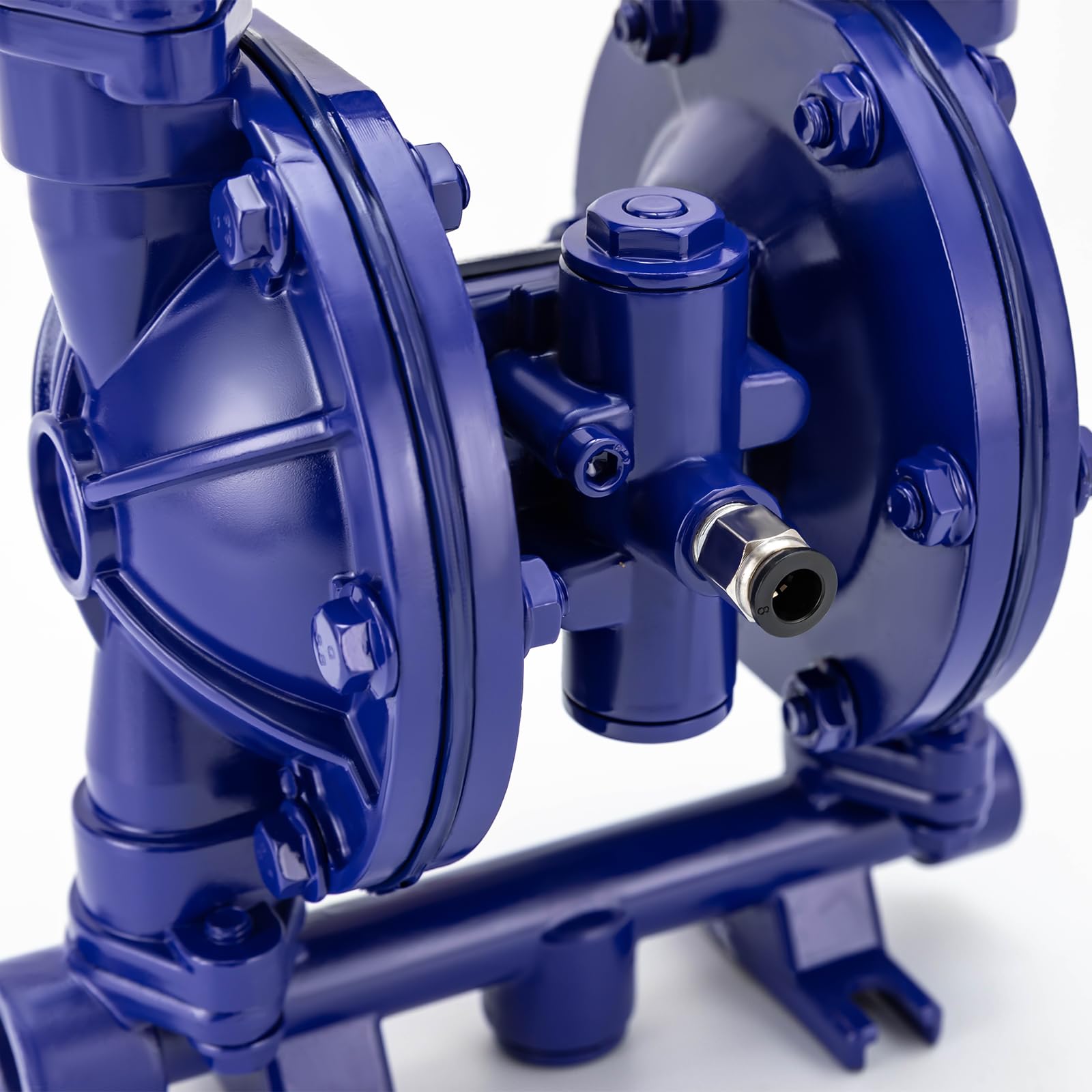 Heavy Duty Air-Operated Double Diaphragm Pump - Cast Iron Construction, 12 GPM Flow Rate, 115 PSI, 1/2