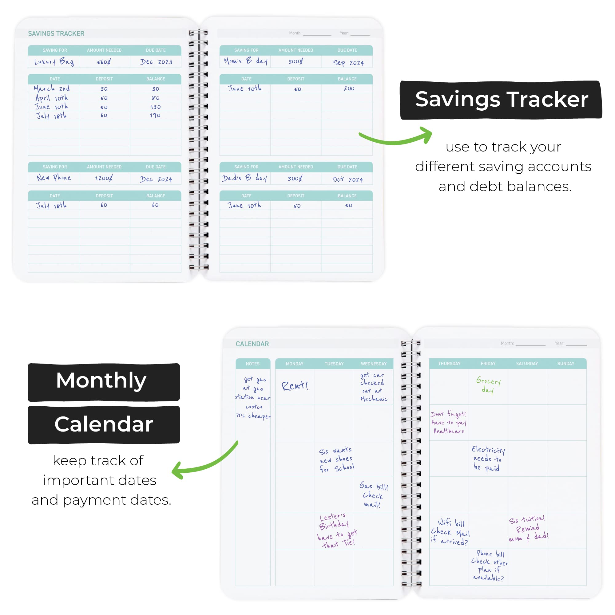 Budget Planner & Expense Tracker Notebook - Finance Organizer for Money Management | Home & Office Use