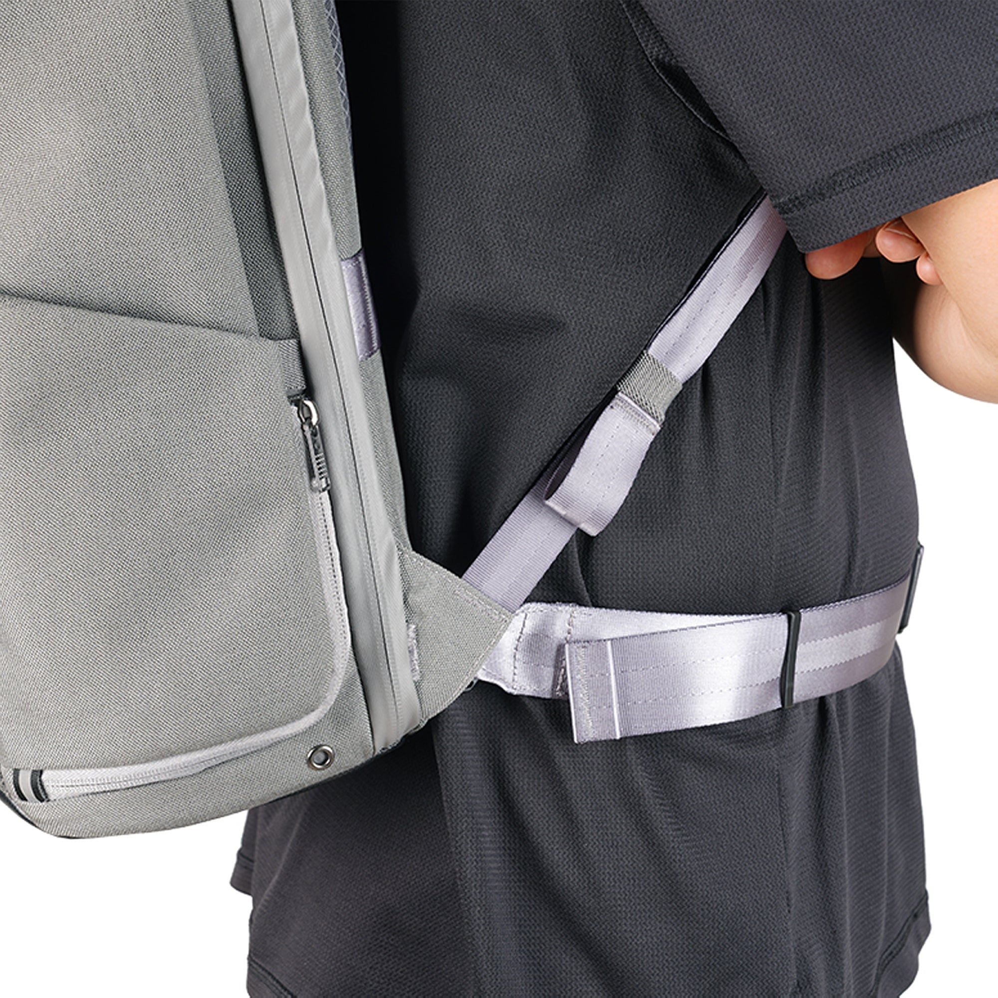 VEO CITY B42 Medium DSLR Camera Backpack with Removable Pouch - Waterproof & Durable Gray Photography Bag for Travel, Hiking & Outdoor Shooting