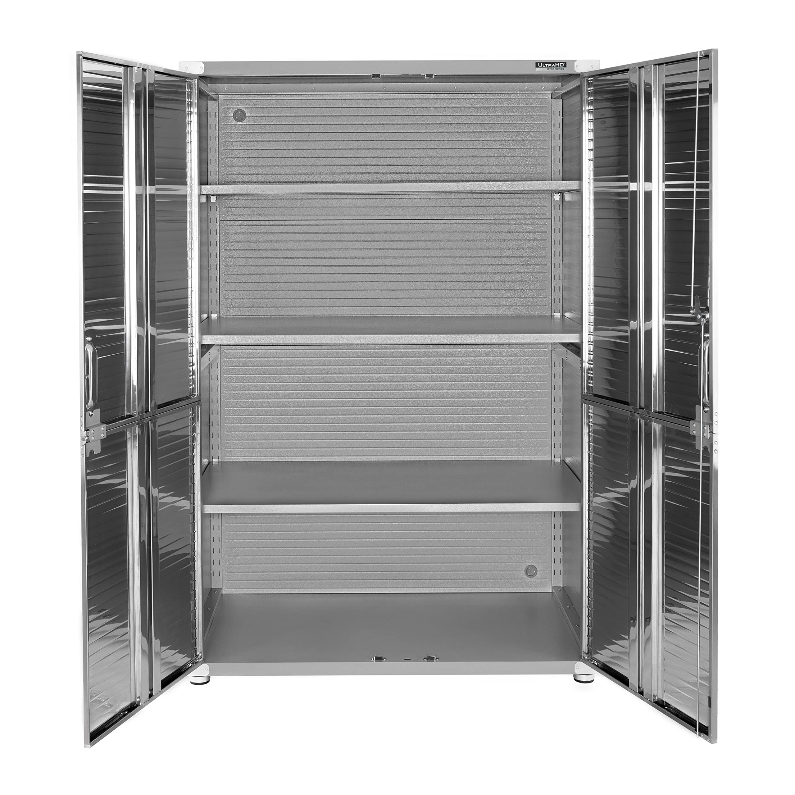 Seville Classics UltraHD Solid Steel Lockable Storage Cabinet with Adjustable Shelves - 48