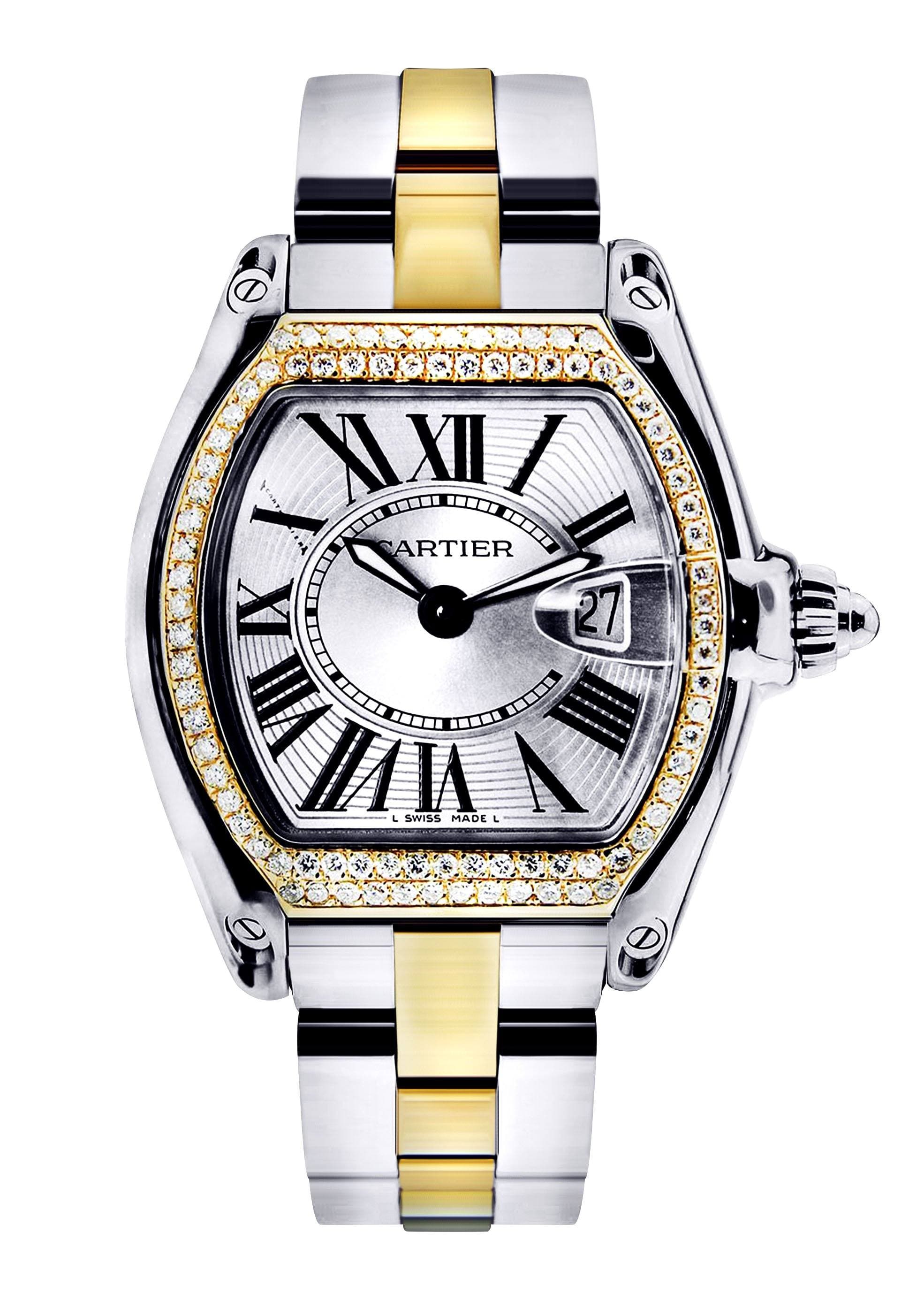 Cartier Roadster Women's Two-Tone Stainless Steel Watch - Luxury Timepiece for Elegant & Professional Occasions