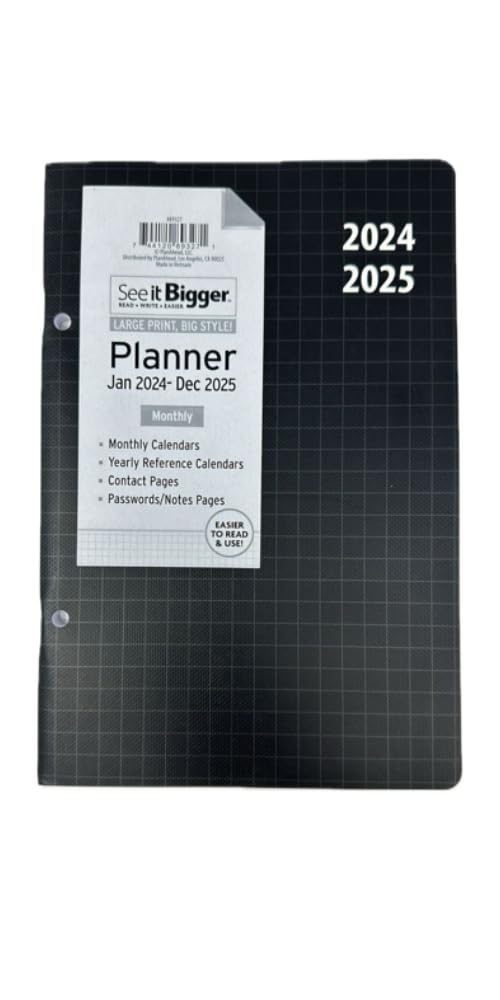 PlanAhead 2024-2025 Monthly Planner - 2 Year Calendar for Home & Office - 6x9 Inches Medium Size - Black - Perfect for Scheduling, Goal Tracking & Productivity (January 2024-December 2025)