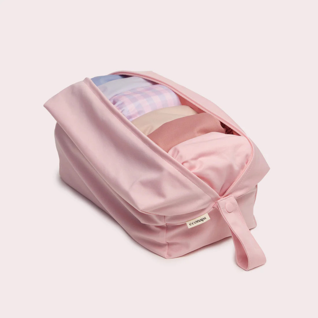 EcoNaps Pod Wet Bag - Reusable Waterproof Diaper Wet Bag for Baby Clothes, Swimsuits & Toiletries | Peony Floral Design | Perfect for Daycare, Travel & Gym