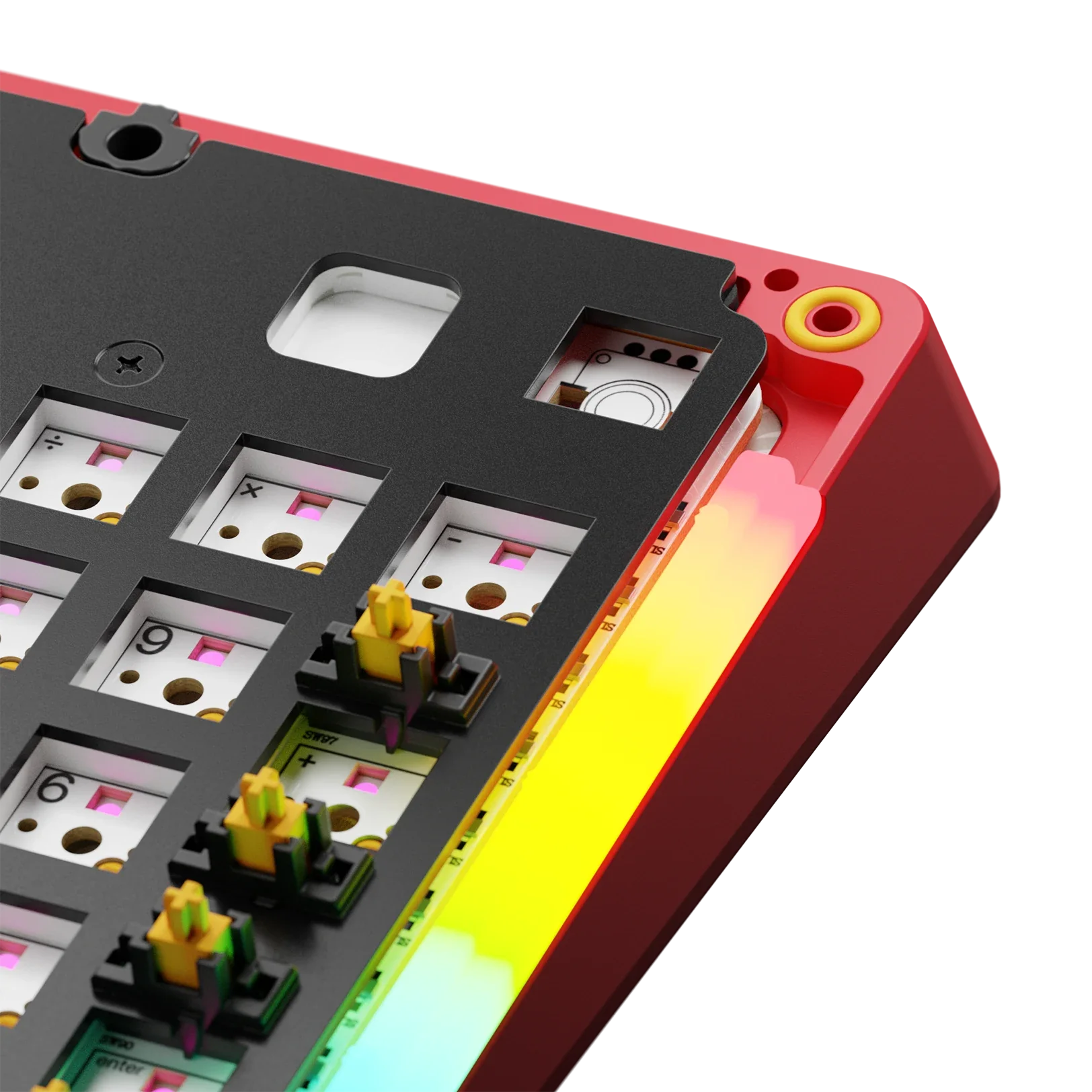 GMMK 3 Mechanical Keyboard Bottom Case - Limited Edition Metal Punk Red (100% Size) for Gaming, Typing & Office Work
