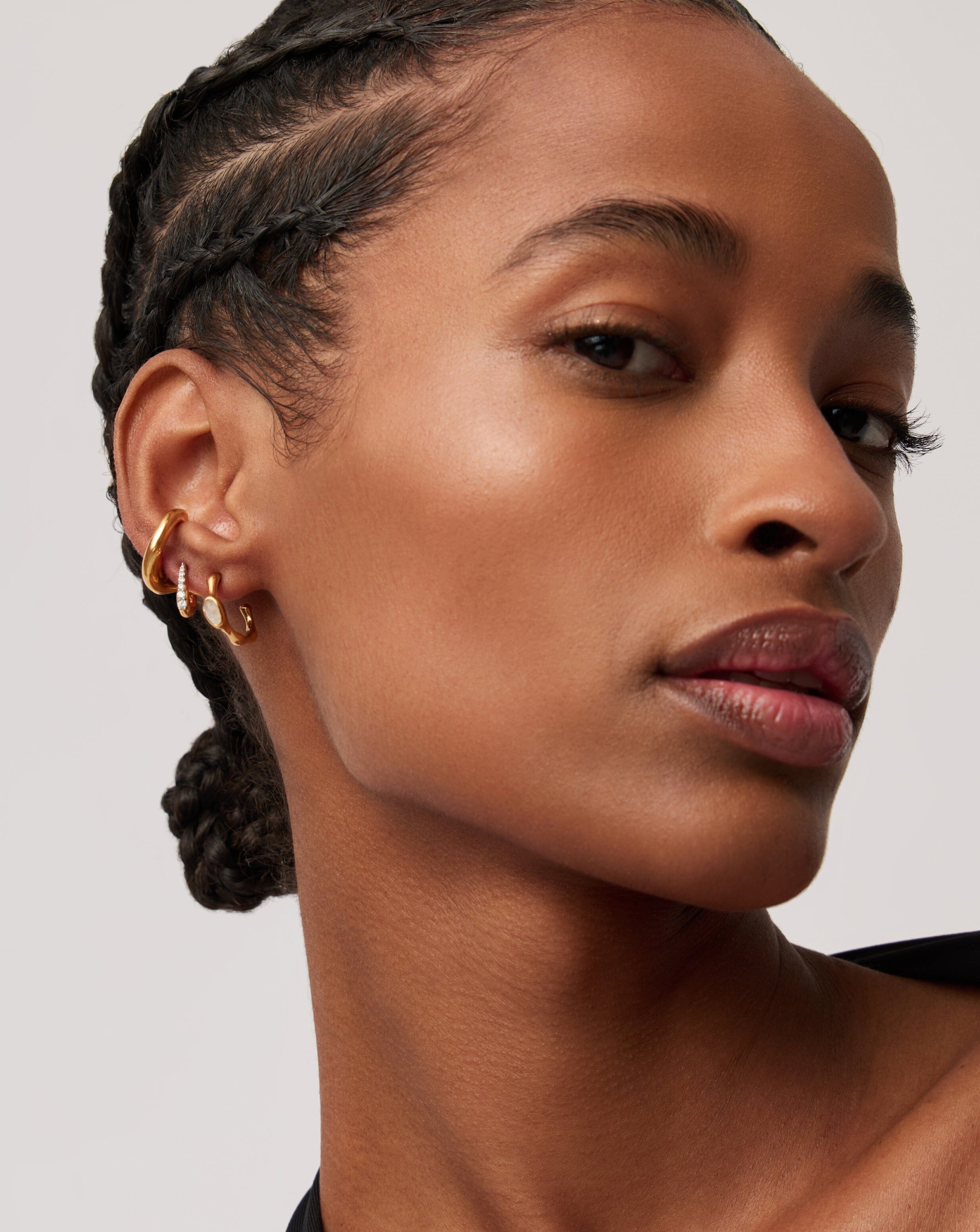 Magma Gemstone Small Hoop Earrings - 18k Recycled Gold Vermeil on Recycled Sterling Silver | Dainty Everyday Jewelry for Women, Perfect for Work & Date Night