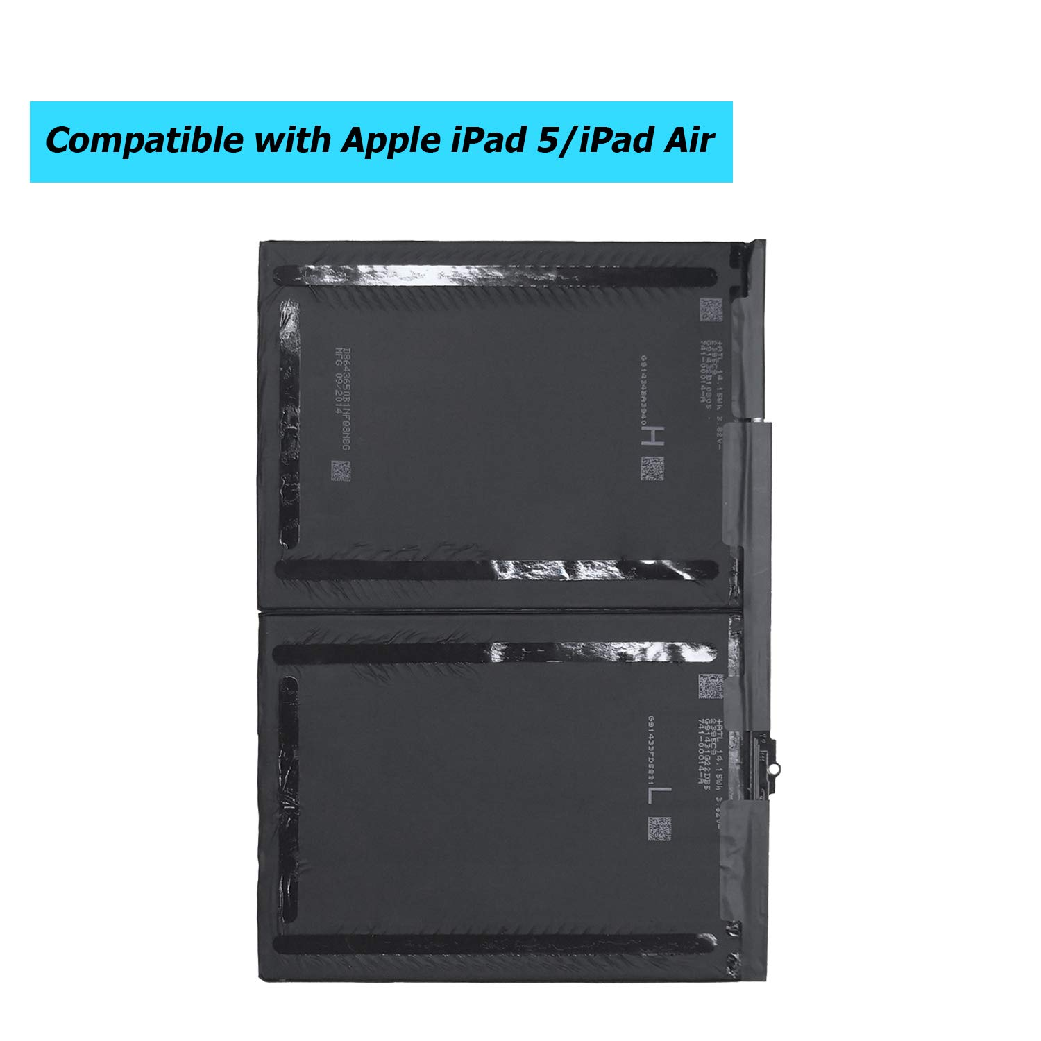 High Capacity A1484 6712-6700 Replacement Battery for iPad 5 / iPad Air / iPad Mini (5th/6th/7th Gen) - Compatible with Models A1474, A1475, A1476, A1822, A1823, A1893, A1954, A2197 - Perfect for Home, Office & Travel Use