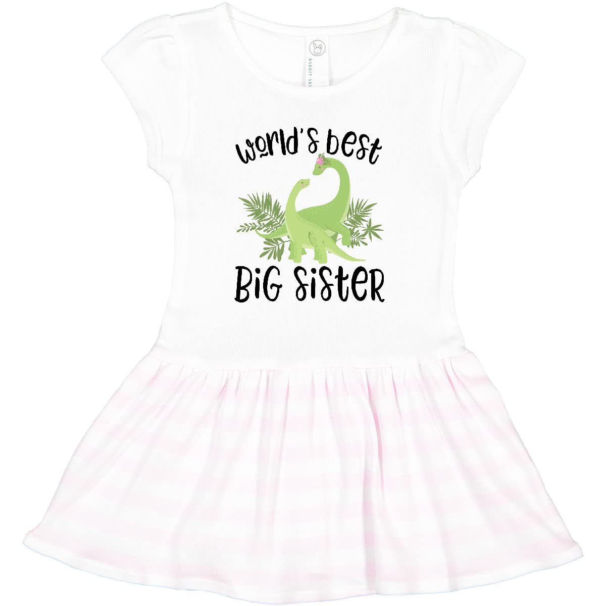 Inktastic World's Best Big Sister Toddler Dress - Cute Sibling Outfit for Toddler Girls, Birthday & Family Photos