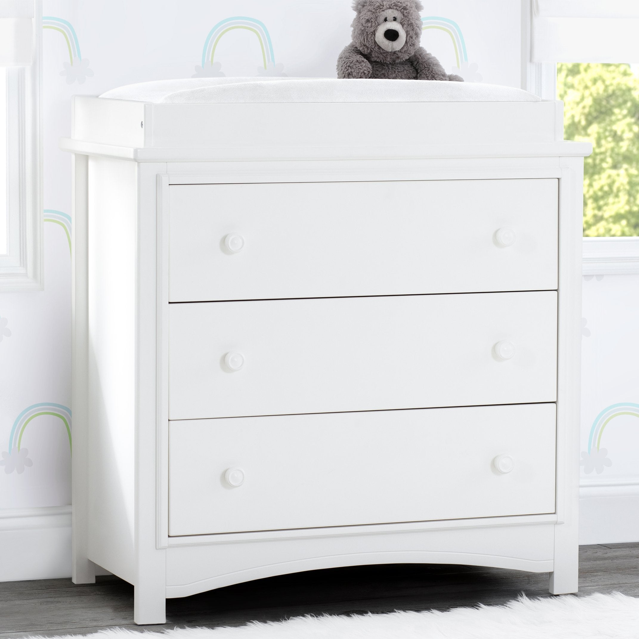 Perry 3-Drawer Baby Dresser with Changing Top - Nursery Storage & Diaper Changing Station for Newborns & Toddlers