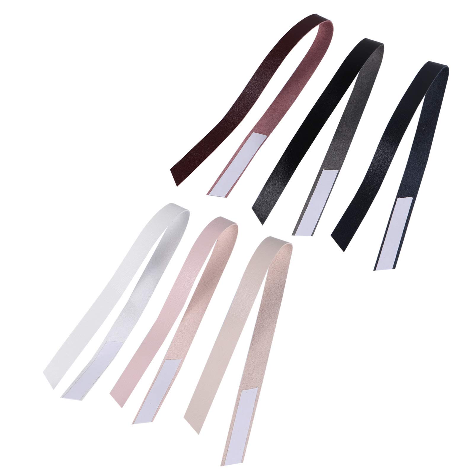 Amosfun 6pcs Leather Phone Grip Strap - Slim Non-Slip Grip Tape for Phone Case, Secure Cell Phone Holder for iPhone Samsung - Perfect for Gym, Driving & Everyday Use