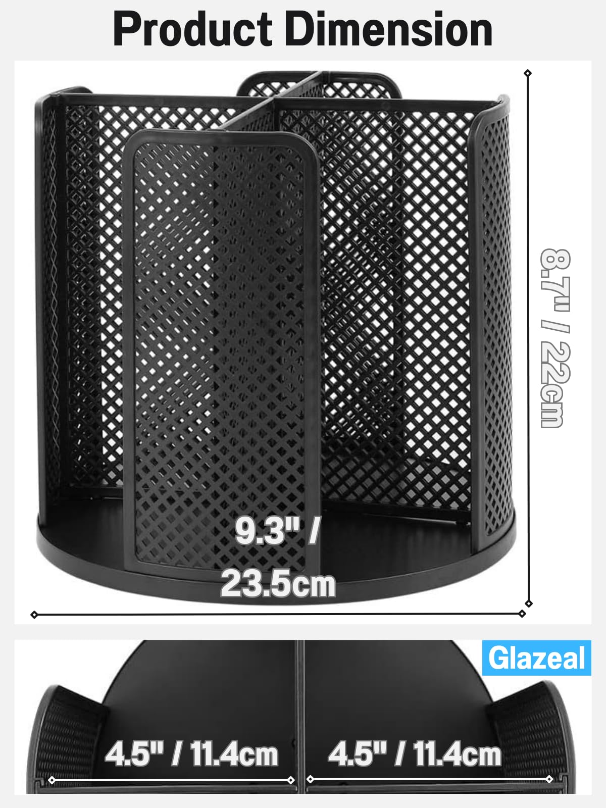 Rotatable Cup and Lid Organizer with 4 Compartments - Coffee Cup Dispenser for 5-16 oz Paper Cups - Space-Saving Storage for Home, Kitchen, Coffee Shop, Restaurant, Bar & Office - Perfect for Organizing Coffee Cups, Lids & Drinkware on Countertops
