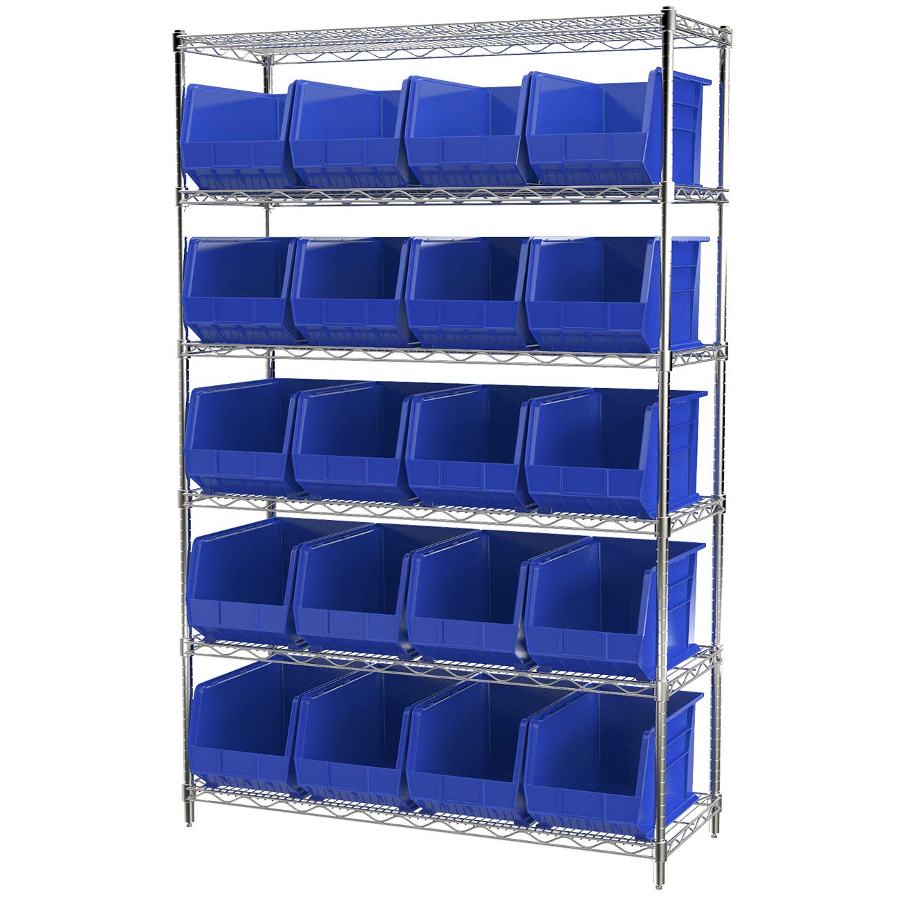 Akro-Mils 30260 AkroBins Plastic Storage Bins - 6-Pack Hanging & Stackable Organizer Containers (18