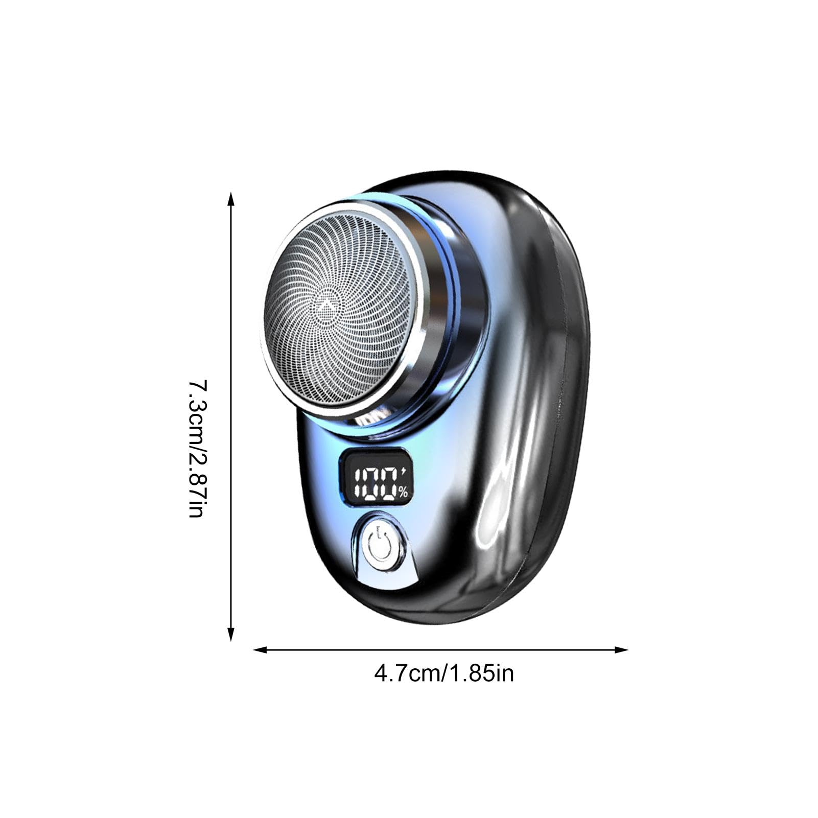 Premium Pocket Size Electric Shaver - Rechargeable Portable Men's Shaver with LED Battery Display | Waterproof & Washable Travel Shaver Kit with Leather Case | Fast Charging USB Shaver for Home, Office & Travel Gifts (Silver)