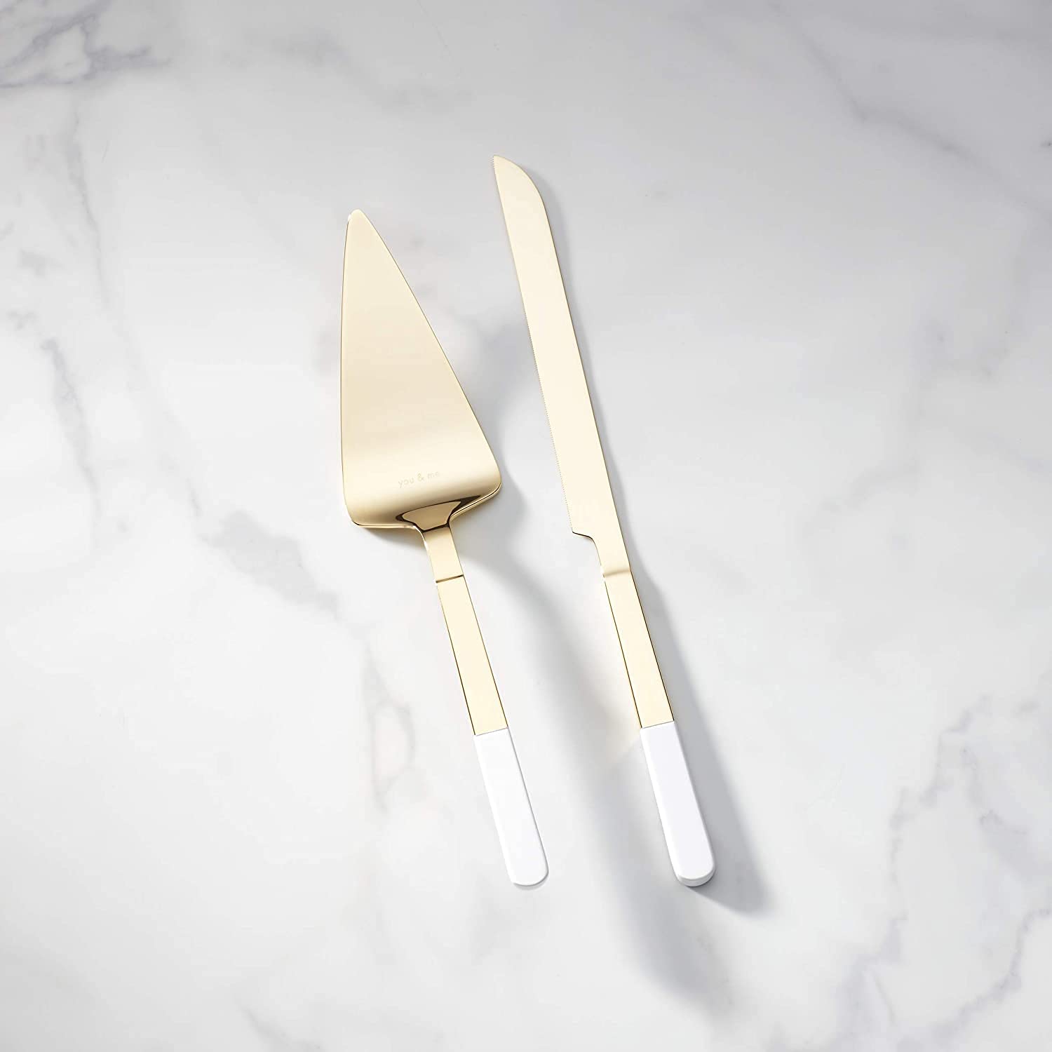 Kate Spade Bridal With Love Gold Personalized Wedding Cake Cutting Set - Custom Engraved Cake Knife & Server Set for Bride & Groom - Perfect Wedding Gift & Bridal Shower Accessory for Romantic Ceremonies