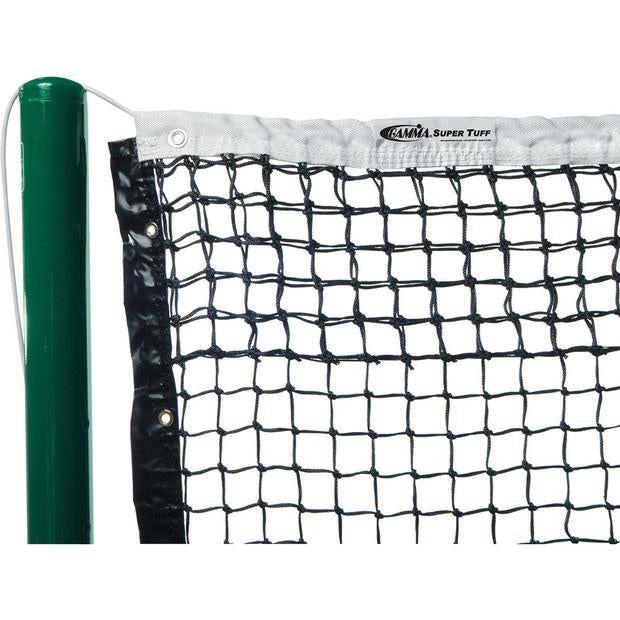 Gamma Super Tuff Tapered Tennis Net with Durable Polyester Headband | Professional Tennis Court Equipment for Outdoor & Indoor Play