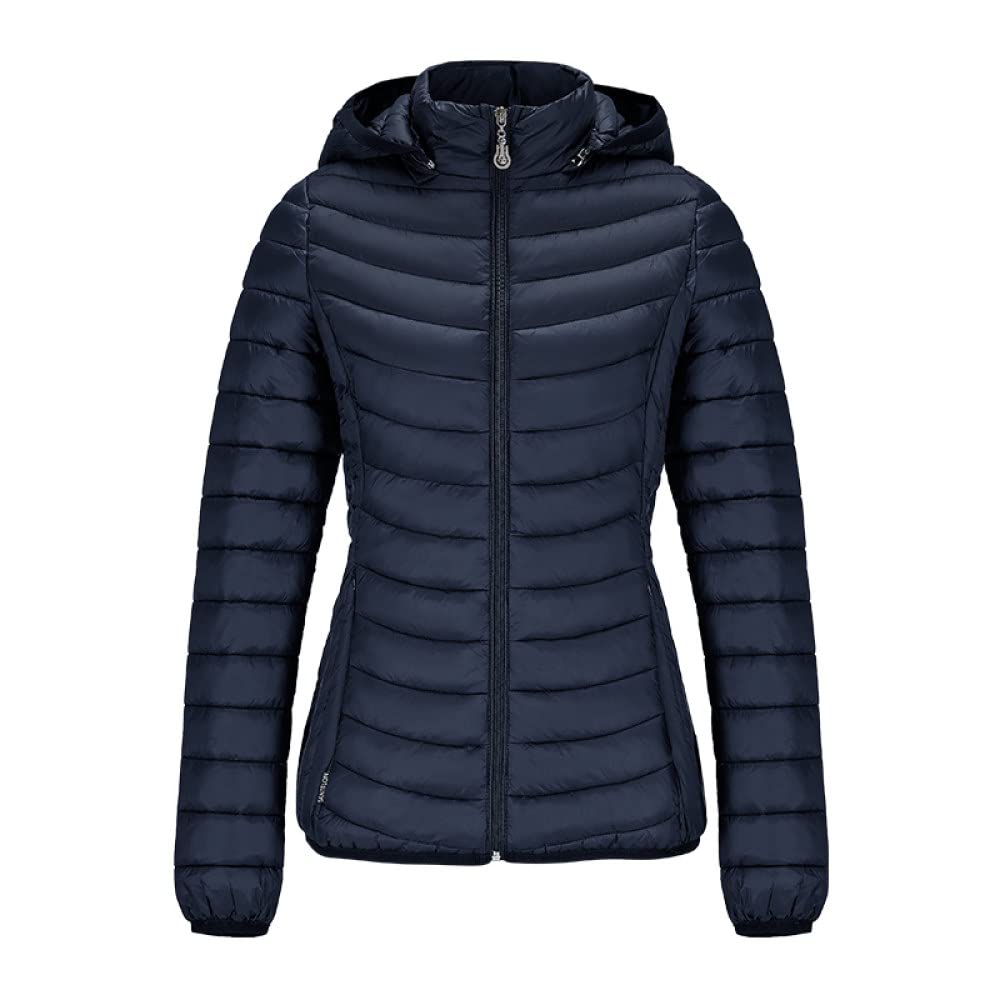 Women's Winter Warm Padded Jacket - Ultralight Slim Fit Short Parka Coat for Outdoor Sports | Portable & Packable in Storage Bag | Perfect for Skiing, Hiking & Cold Weather Activities