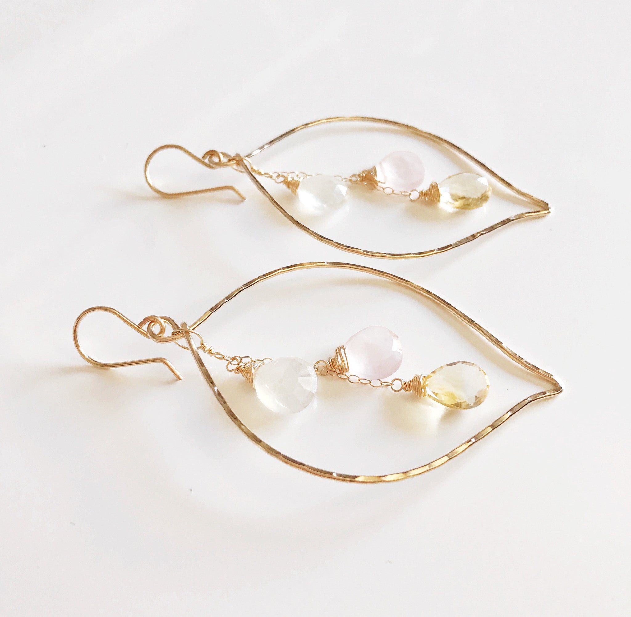 Pastel Gemstone Earrings Yuri (E122) - Elegant Dangle Earrings for Women, Perfect for Parties, Weddings & Everyday Wear