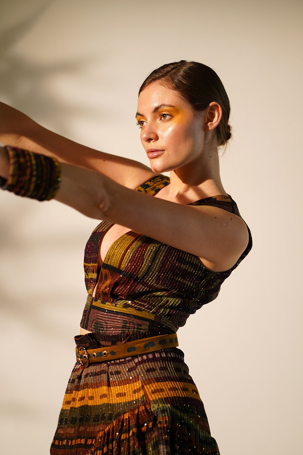 Vibrant Multicolor Abstract Print Women's Top - Stylish Casual & Party Wear for Trendy Outfits