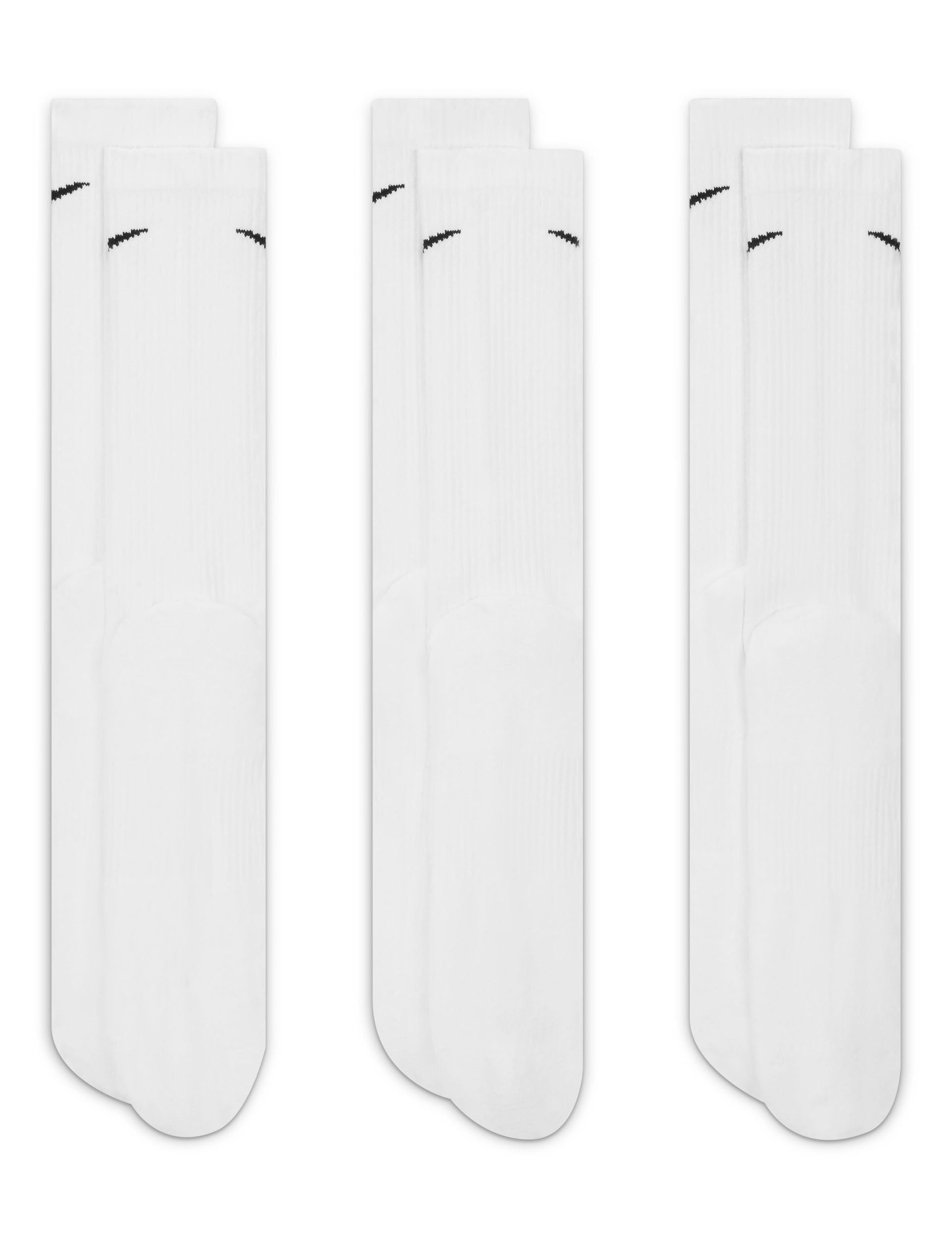 Everyday Plus Cushioned Socks for Men & Women - 3 Pack White - Ultra Soft Comfort for Walking, Running, Work & Daily Wear