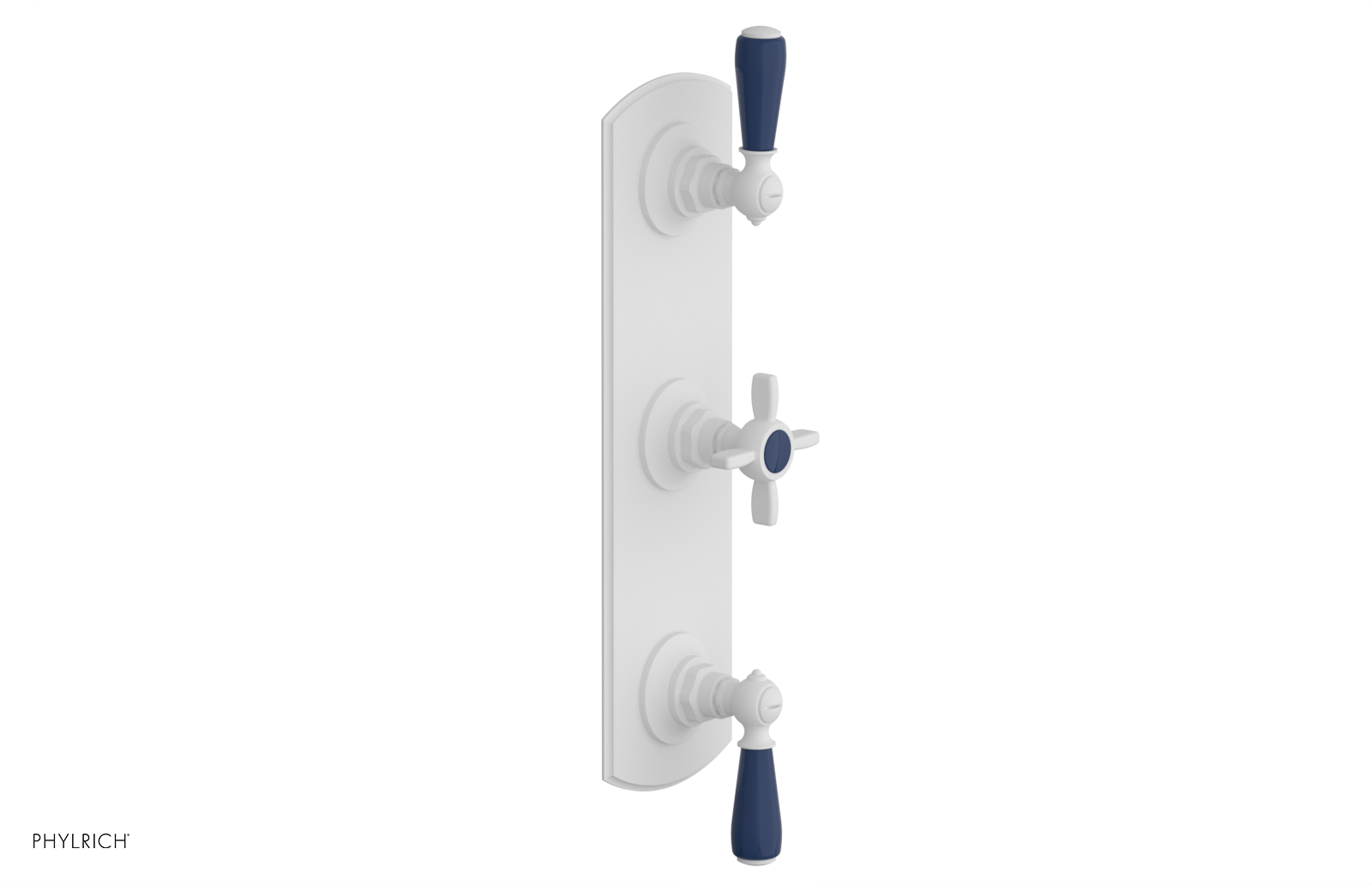 Jamestown Thermostatic Shower Valve with Dual Volume Control - Navy Blue Accents (Model 4-740) for Modern Bathroom & Spa Experience