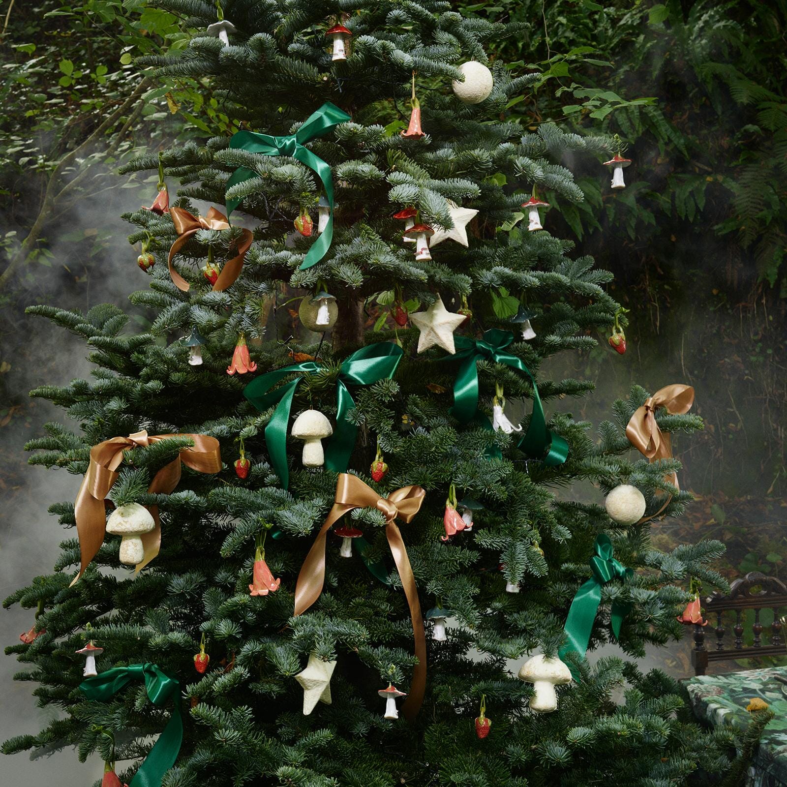Premium Mycelium Christmas Tree Ornaments Set - Handmade Eco-Friendly Mushroom Decor for Holiday, Xmas, and Winter Home Decorating
