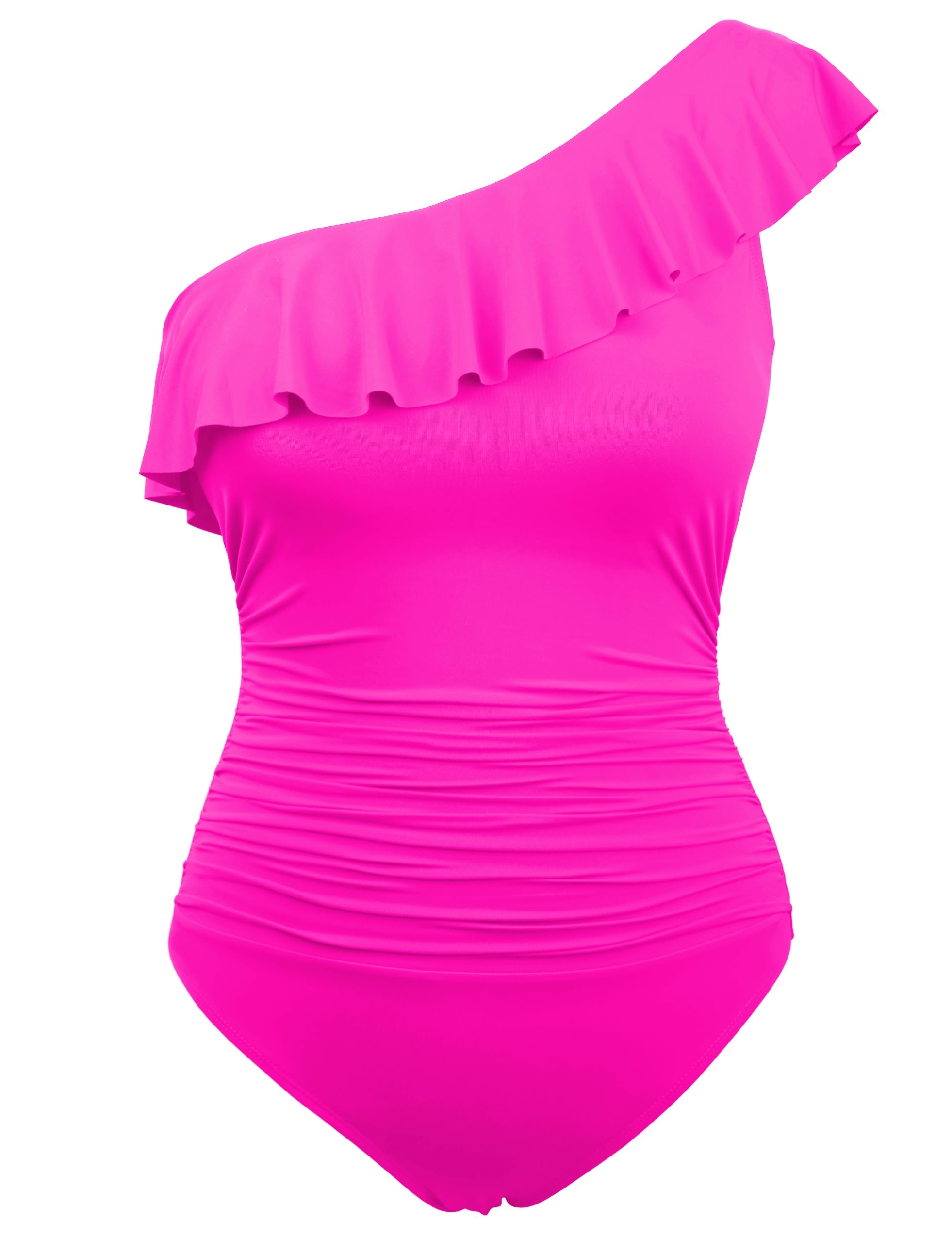 Hilor Women's One Piece Swimsuit - Tummy Control Asymmetric One Shoulder Bathing Suit for Women | Beach Vacation, Pool Party & Summer Swimwear