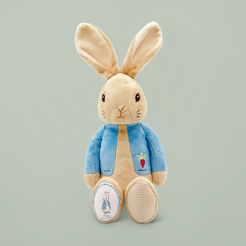 Personalized Peter Rabbit Baby Gift Set with Knitted Blanket - Blue | Newborn Shower, Christening, First Birthday Present for Boys & Girls