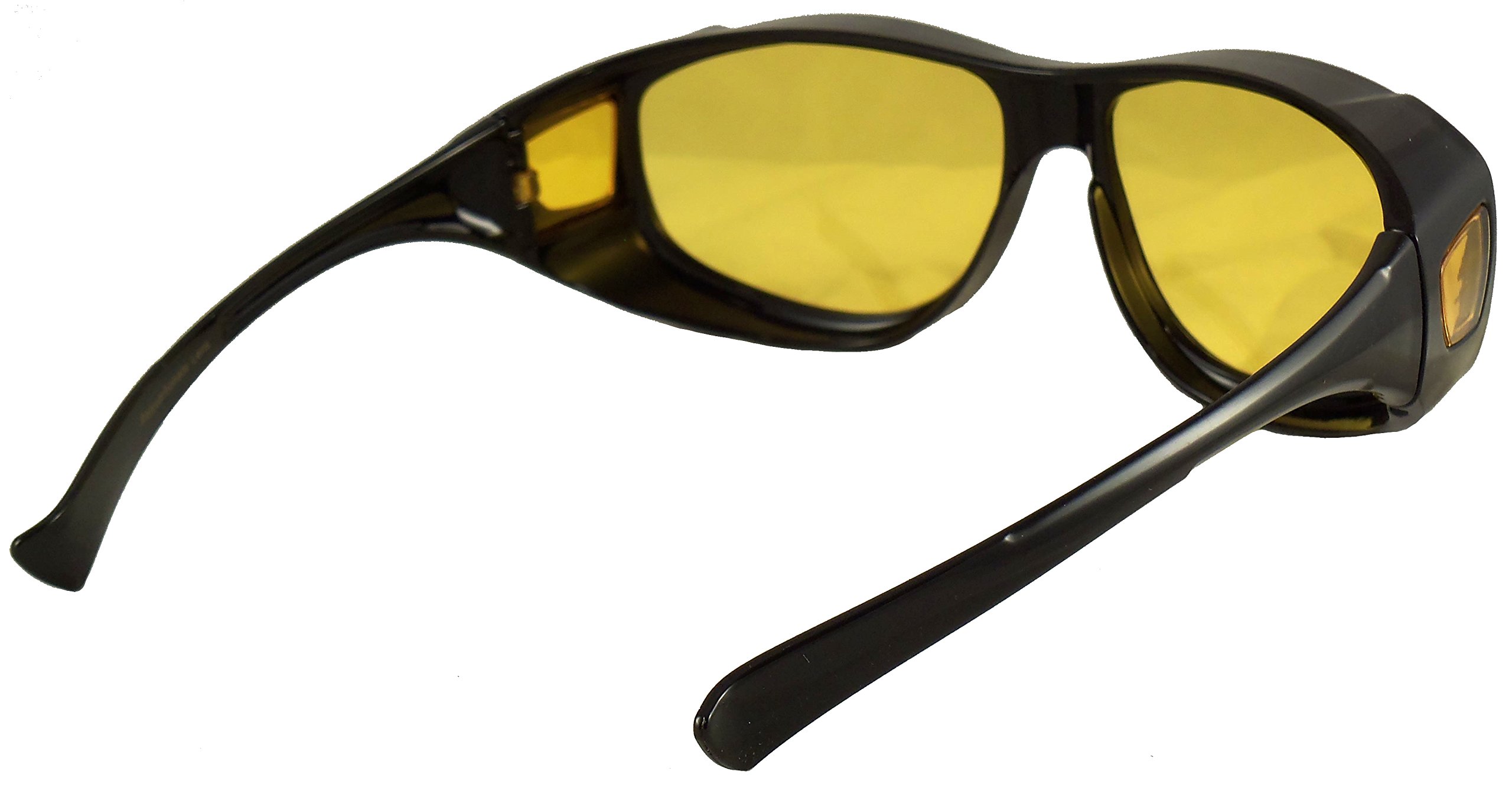 Night Driving Glasses with Yellow Lens - Anti-Glare Fit Over Eyeglasses for Safe Night Vision | Perfect for Commuting, Road Trips & Low Light Conditions