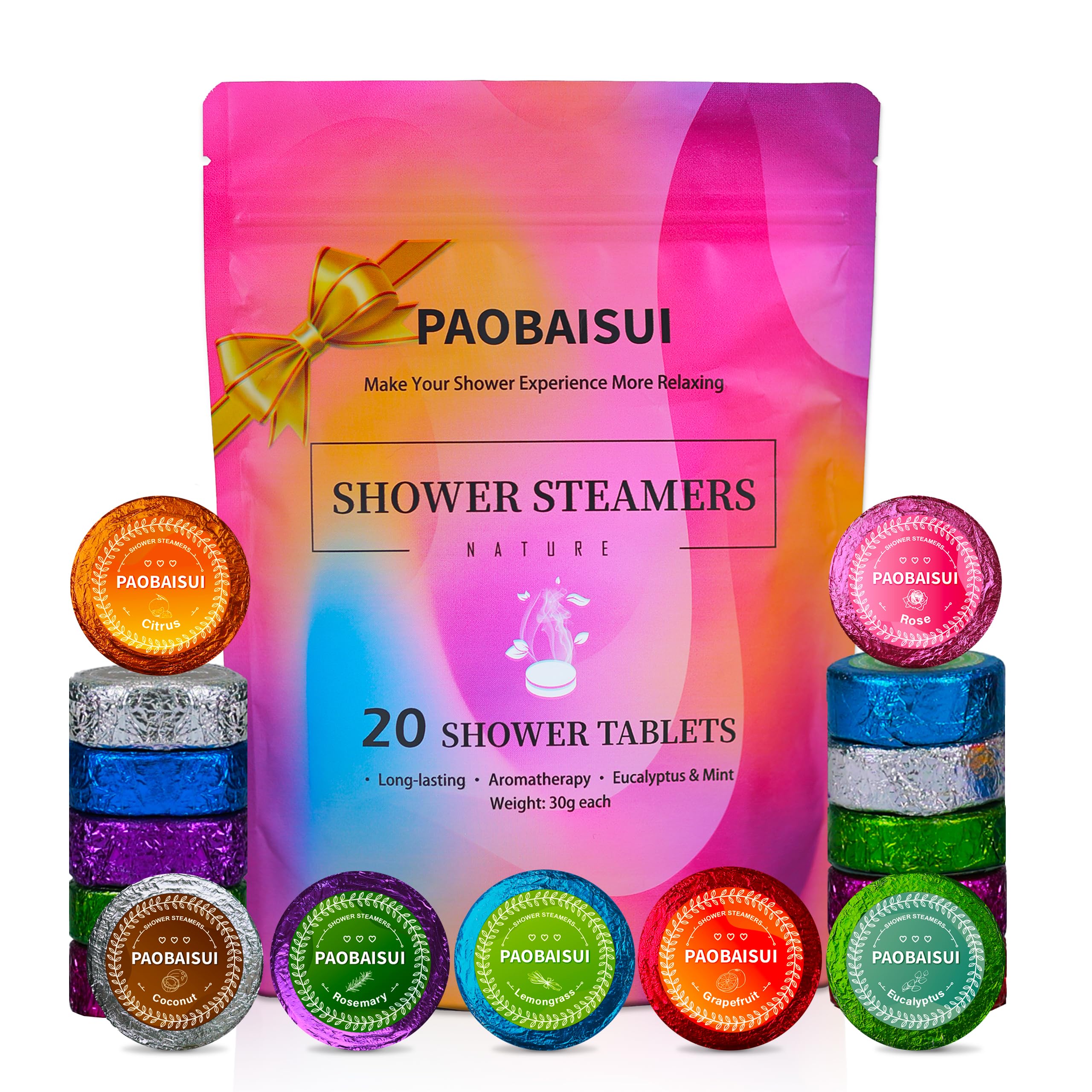 20 Pack Aromatherapy Shower Steamers with Essential Oils - Relaxing Bath Bombs for Women, Stress Relief Spa Gifts, Birthday Present for Her - Perfect for Self-Care, Mother's Day & Holiday Gifts