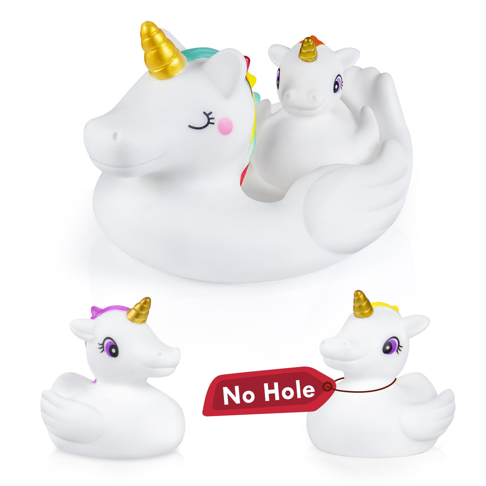 No Hole Bath Toys for Toddlers 1-3 Years - Soft Unicorn Bathtub Toys Set for Kids, Perfect Gift for Girls & Boys - Fun Bath Time Play for Sensory Development & Water Safety