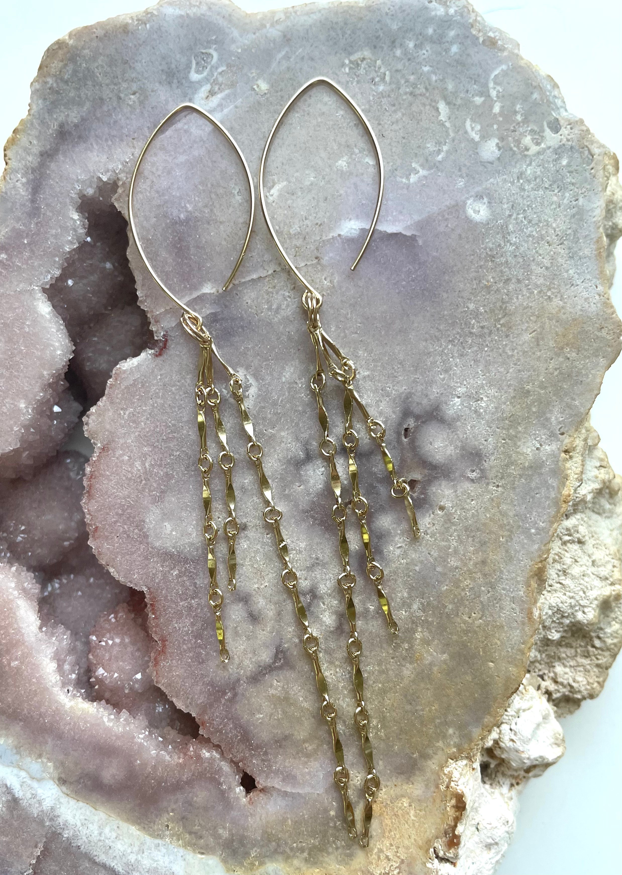 14K Gold Filled Dangle Earrings for Women - Elegant Sterling Silver Hoop Earrings - Perfect for Parties, Weddings & Everyday Wear