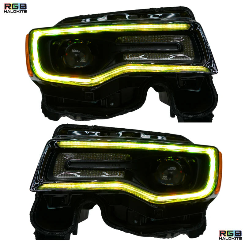 Jeep Grand Cherokee Multicolor DRL Boards (2014-2021) - LED Daytime Running Lights for Enhanced Visibility & Style - Perfect for Off-Roading & Night Driving
