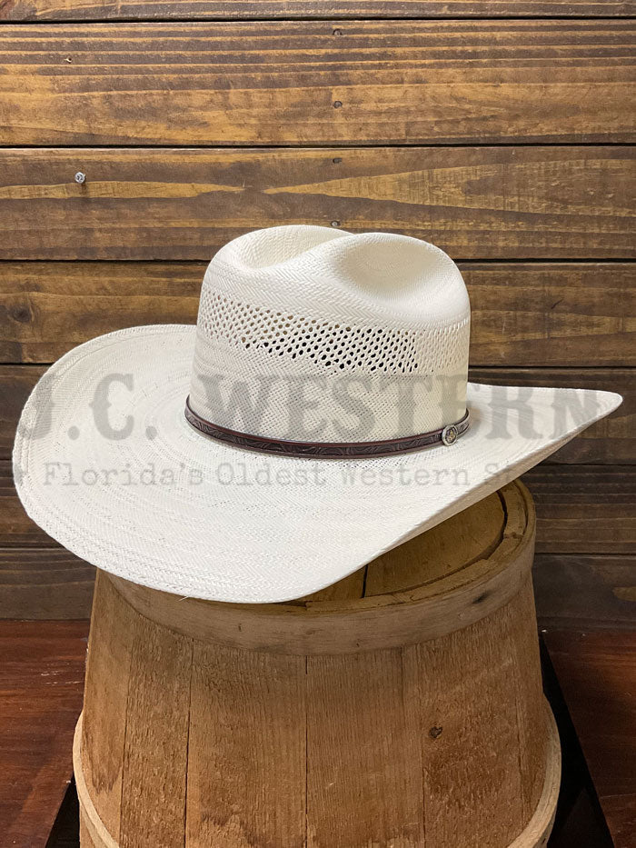 Resistol RSCTIE BA4281 Cross Tie Straw Cowboy Hat - Natural Color for Men - Perfect for Outdoor Rodeo, Ranch Work & Summer Fashion