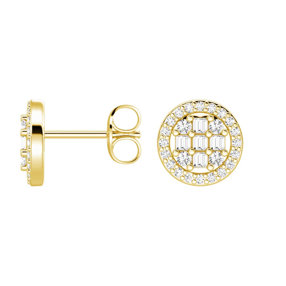Lab Grown Diamond Infinity Halo Stud Earrings - Circle Cluster Design for Women | Perfect for Weddings, Anniversaries & Special Occasions