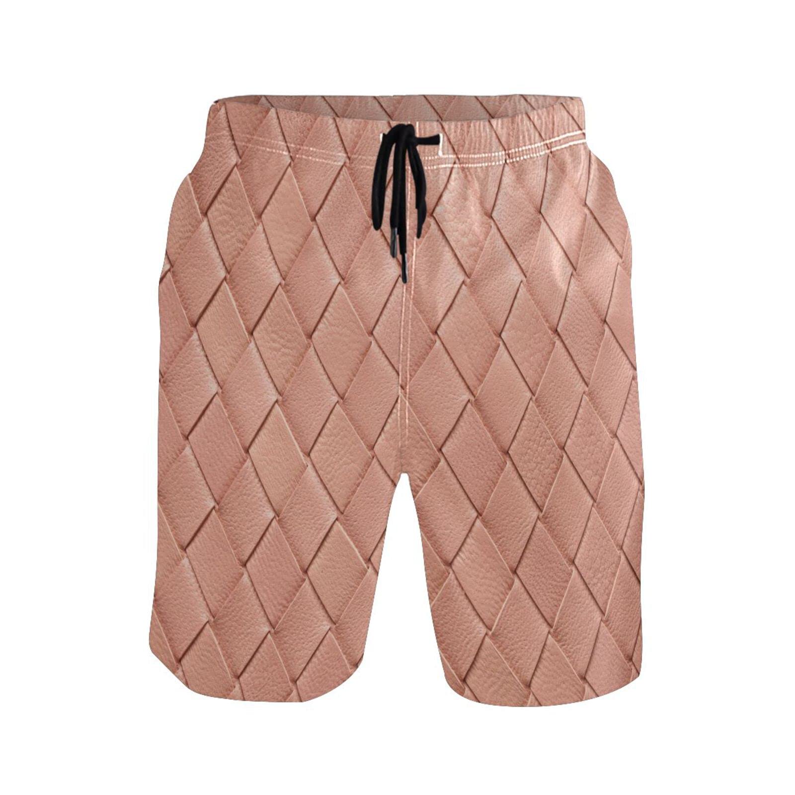 Men's Quick Dry Swim Trunks - Cow Skin Weave Leather Texture Bathing Suits for Summer Beach, Pool & Water Sports | Comfortable & Stylish Swimwear for Vacation, Surfing & Outdoor Activities