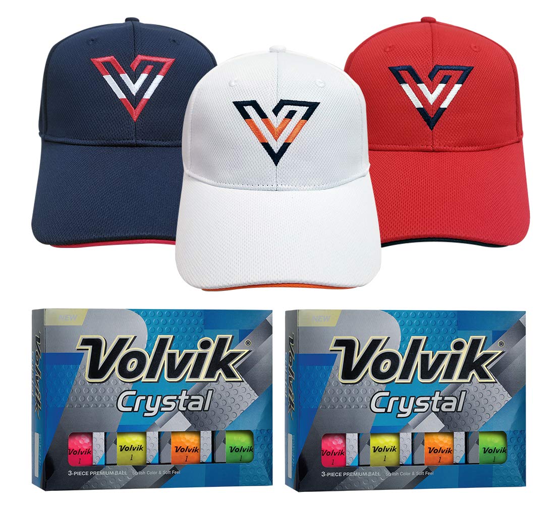 Volvik Crystal 3-Piece Premium Color Golf Balls Gift Set - High Visibility Golf Balls for Men & Women - Perfect for Tournaments, Driving Range Practice & Gifts for Golf Lovers