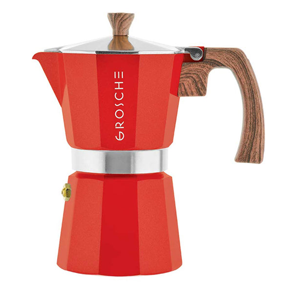 GROSCHE Milano Stovetop Espresso Maker - 3 Cup Italian Coffee Maker for Moka Pot Stovetop Brewing - Perfect for Home, Office & Camping Coffee Lovers