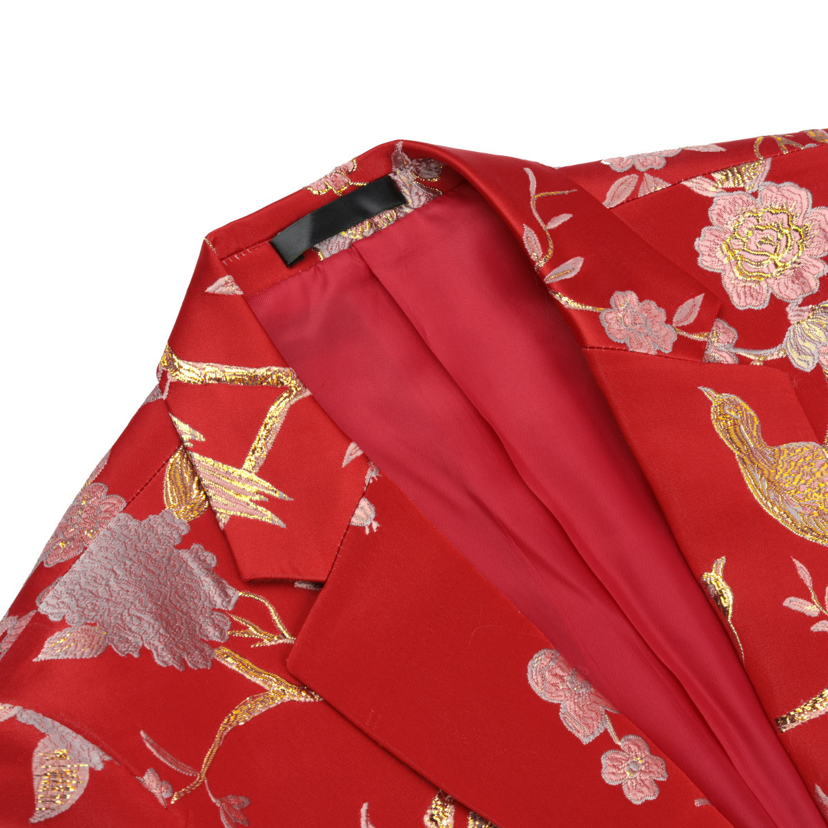 Stylish Men's Red Embroidered Blazer with Notched Lapel & Single Button Closure - Perfect for Weddings, Business Meetings & Formal Events