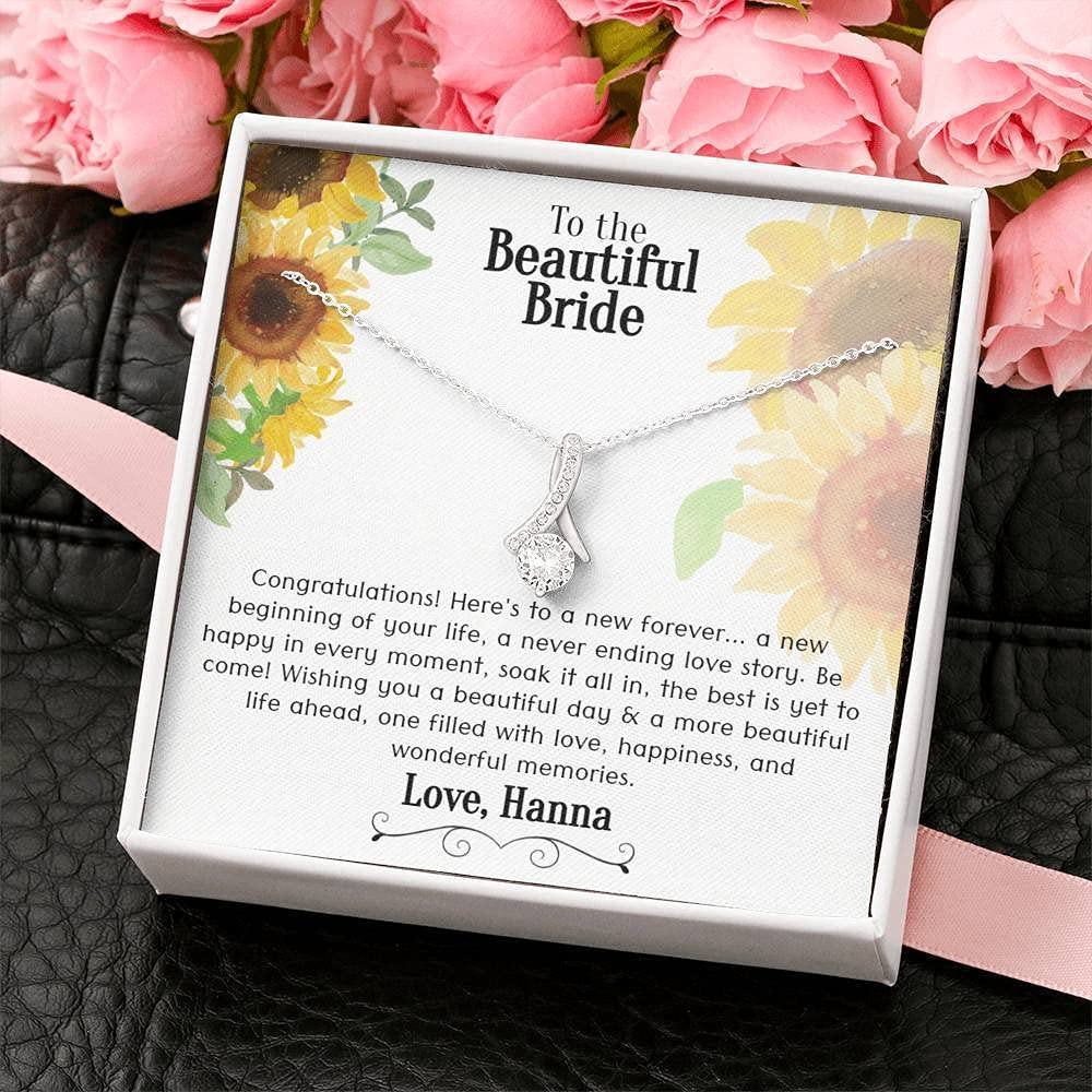 Forever Love Personalized Necklace - Meaningful Wedding Gift for Bride, Maid of Honor & Bridesmaids | Unique Bride-to-Be Jewelry Present for Wedding Day & Anniversary
