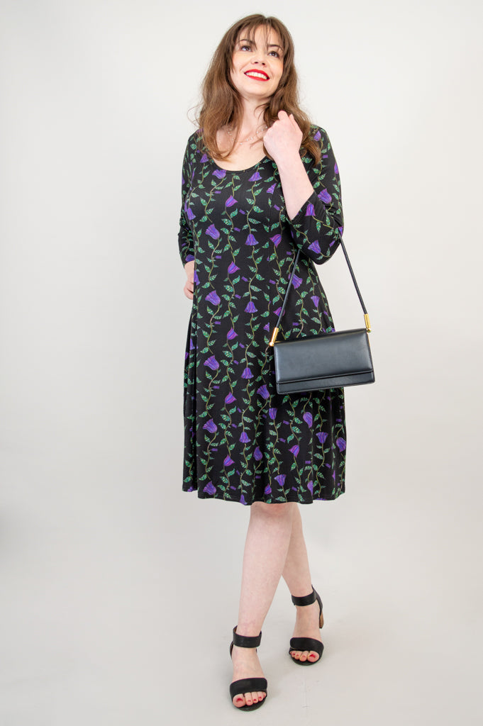 Callie 3/4 Sleeve Floral Dress - Bamboo Fabric - Perfect for Summer Outings & Beach Vacations