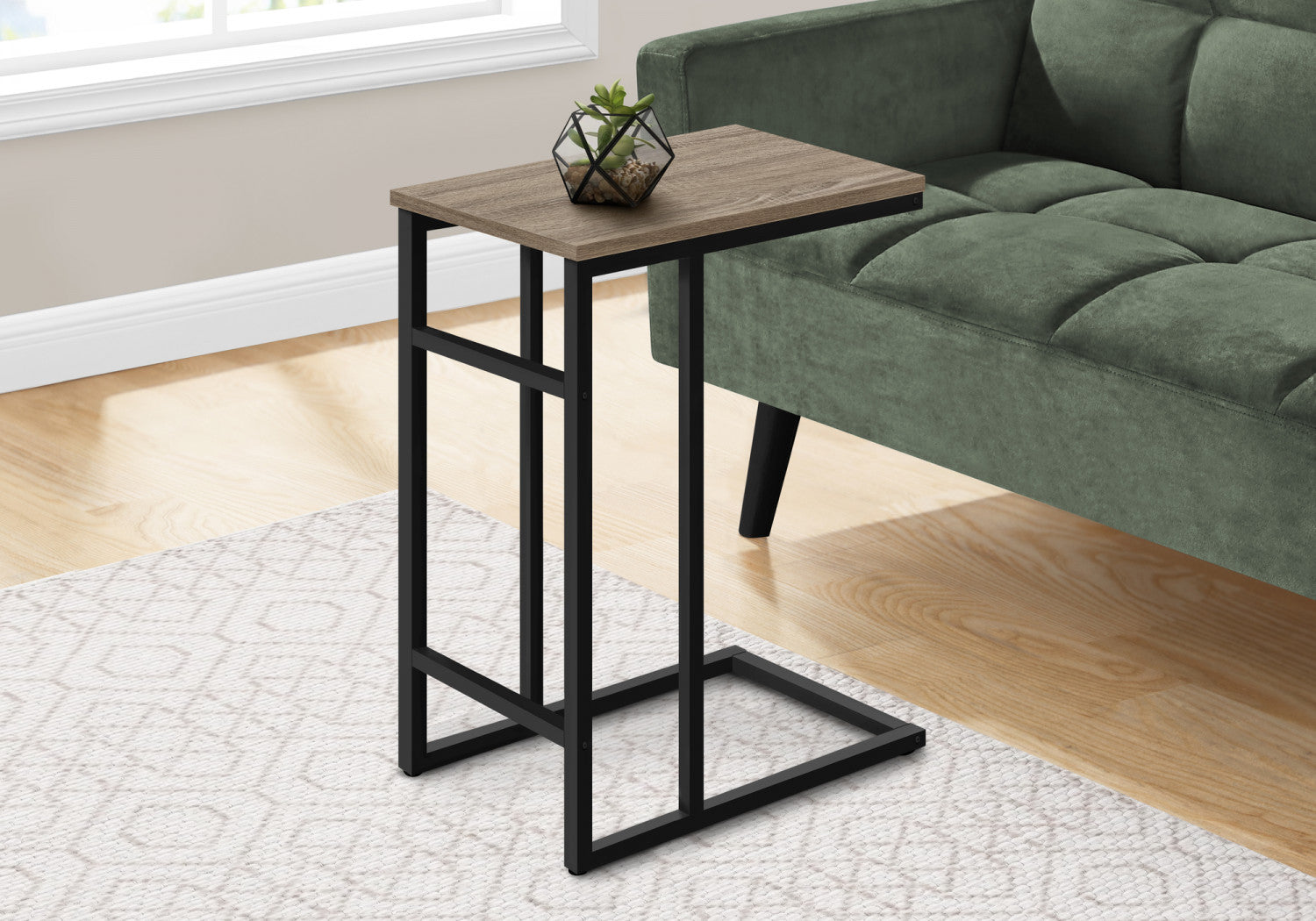 Modern Calen Side Table in Taupe - Small End Table for Living Room, Bedroom, or Office - Perfect for Coffee, Books, and Decor