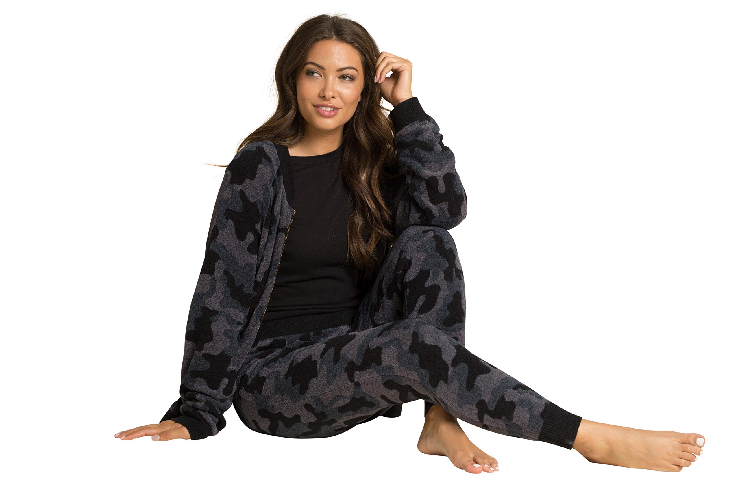 Barefoot CozyChic Women's Ultra Light Camo Joggers - Soft Lounge Pants for Yoga, Gym, Running & Casual Wear