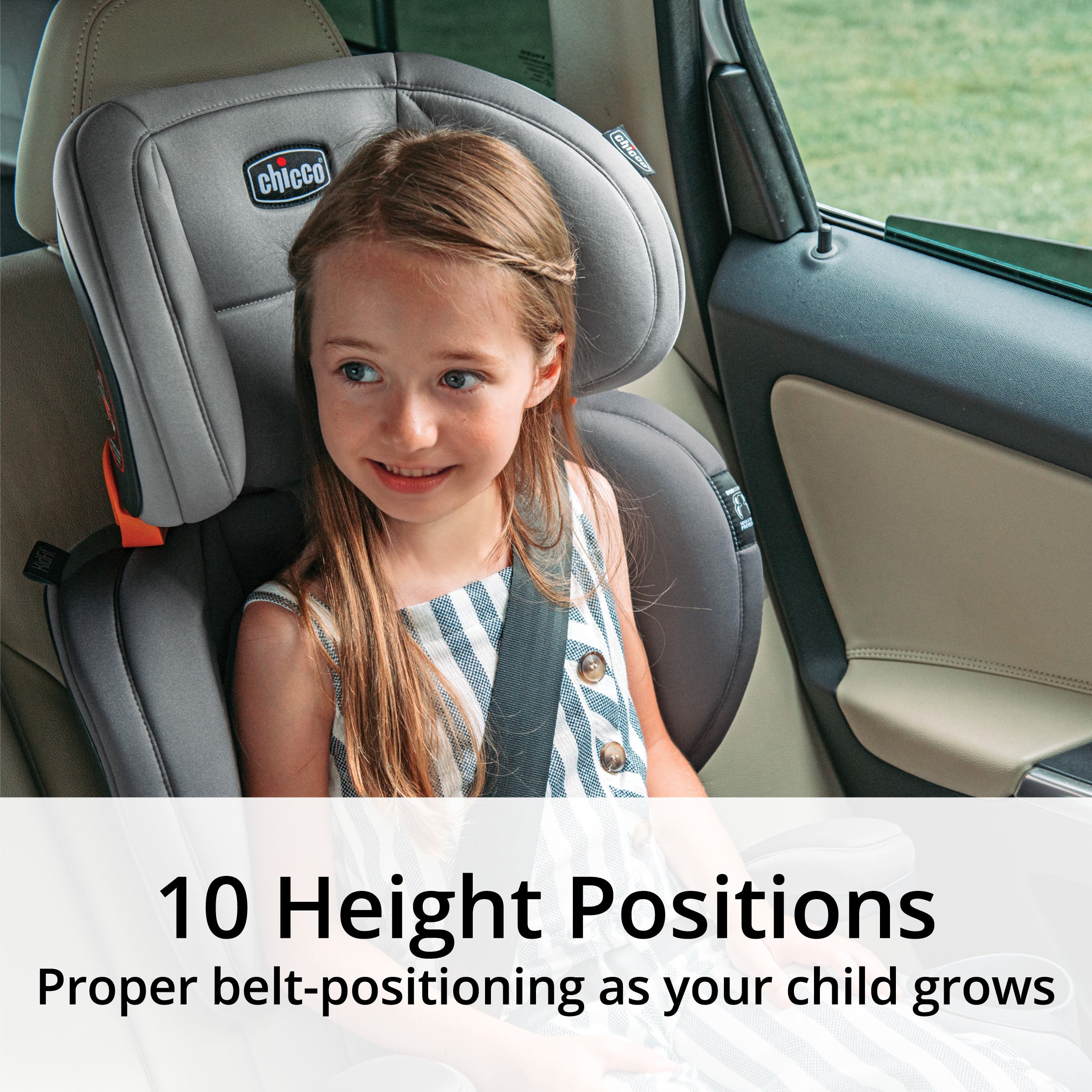 Chicco KidFit ClearTex Plus 2-in-1 Belt Positioning Booster Car Seat for Kids - Safe & Comfortable Convertible Car Seat for Toddlers - Ideal for School Drop-offs, Road Trips & Family Travel