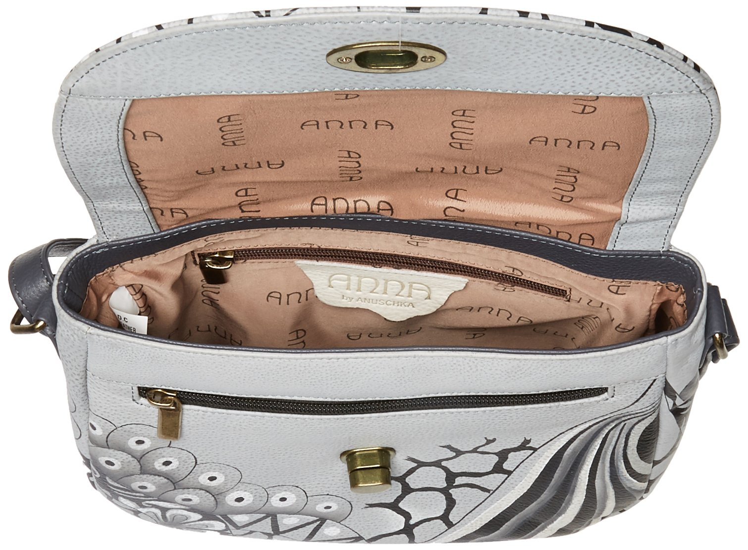 Anna by Anuschka Hand Painted Genuine Leather Women's Flap Crossbody Bag - Elegant Shoulder Purse for Work, Travel & Date Night