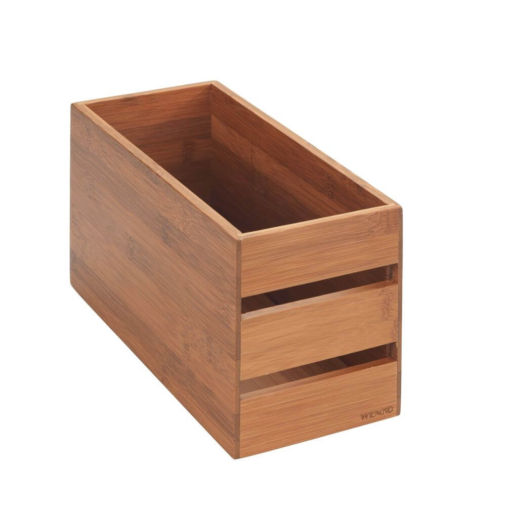 Stackable Bamboo Storage Crates - Small Size Organizer Bins for Home, Office & Nursery | Perfect for Toys, Books & Closet Organization