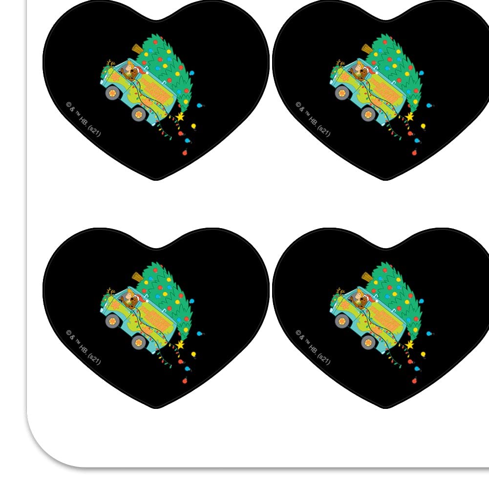Scooby Doo Mystery Machine Christmas Heart Shaped Planner Stickers - Scrapbook, Calendar & Craft Decoration for DIY Projects, Journals, Bullet Notebooks and Holiday Gifts