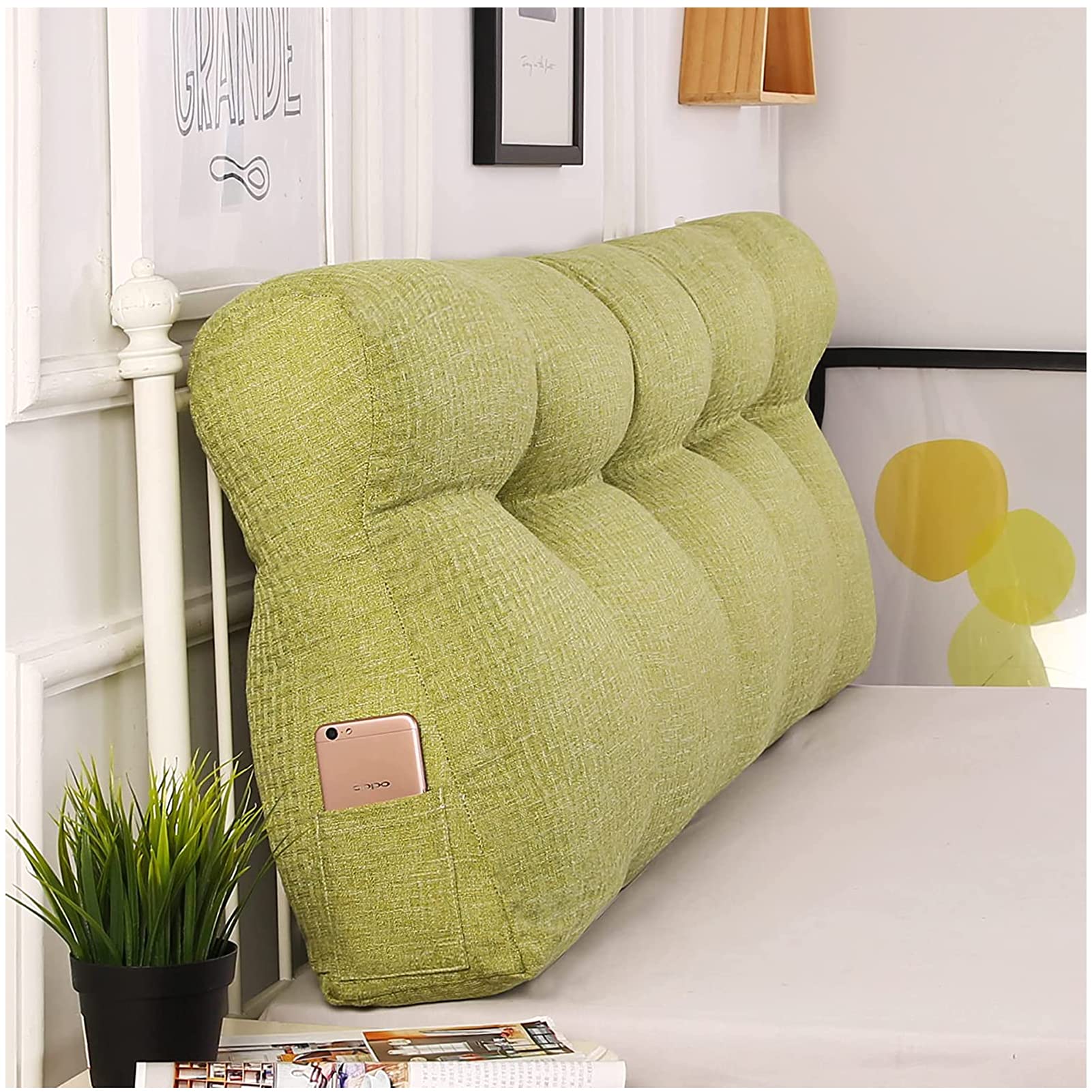 **YSDQ Large Triangular Reading Wedge Pillow – Breathable Bedside Cushion for Back Support, Perfect for Twin, Full, Queen, King Beds & Daybeds – Ideal for Reading, Watching TV, and Relaxing in Bed**