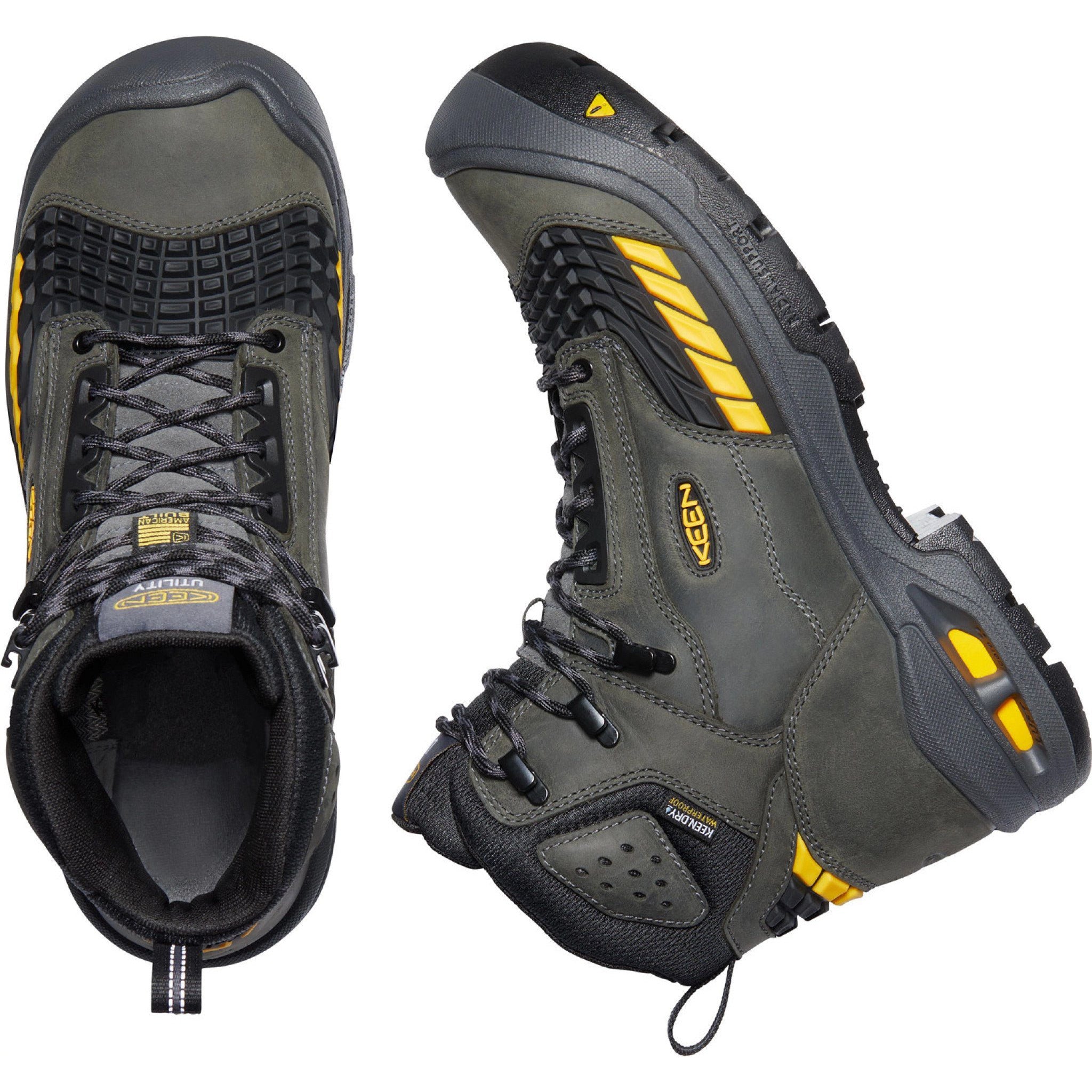 KEEN TROY 6 Waterproof Hiking Boots for Men with Carbon Fiber Toe - Lightweight & Durable Outdoor Shoes for Trail Running, Camping & Backpacking
